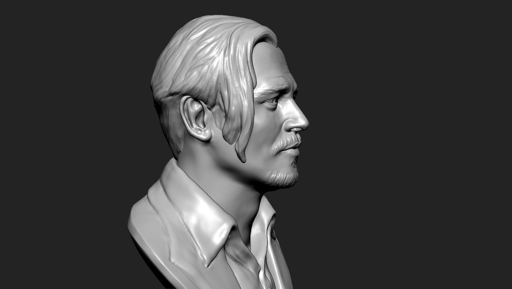 Johnny Depp 3D bust sculpture 3D print model_6