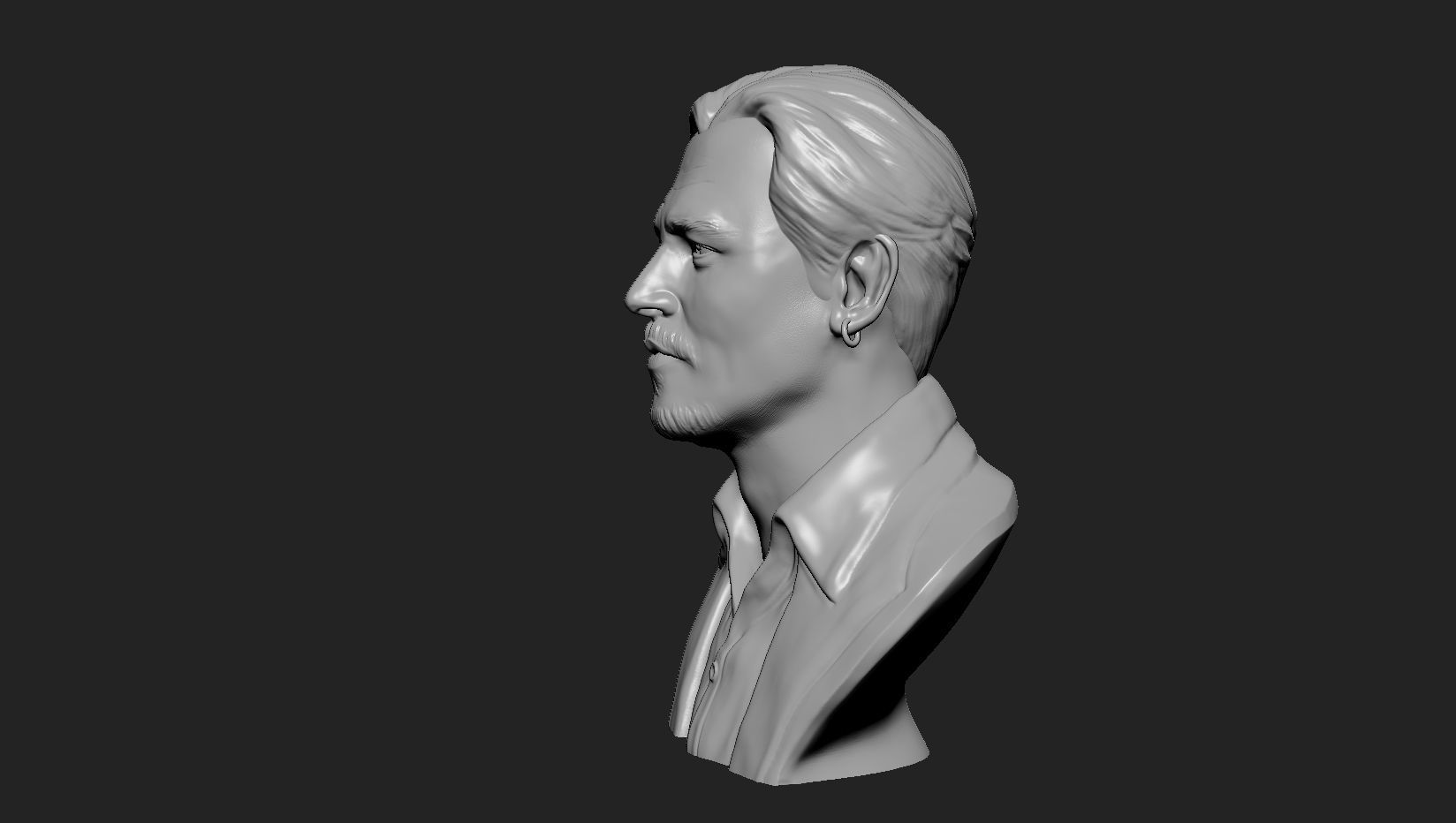 Johnny Depp 3D bust sculpture 3D print model_5