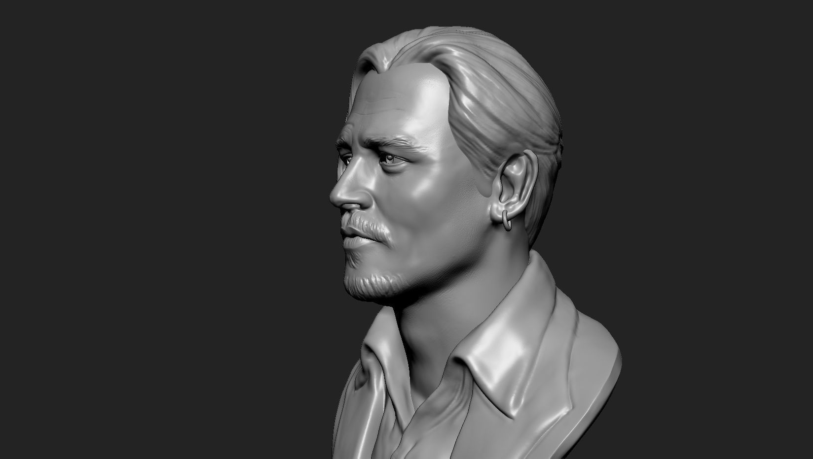 Johnny Depp 3D bust sculpture 3D print model_7