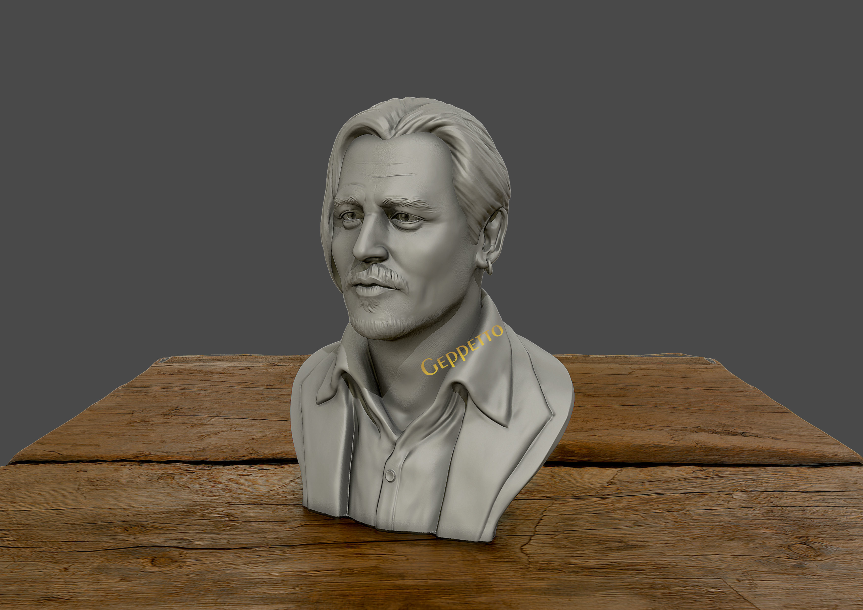 Johnny Depp 3D bust sculpture 3D print model_8