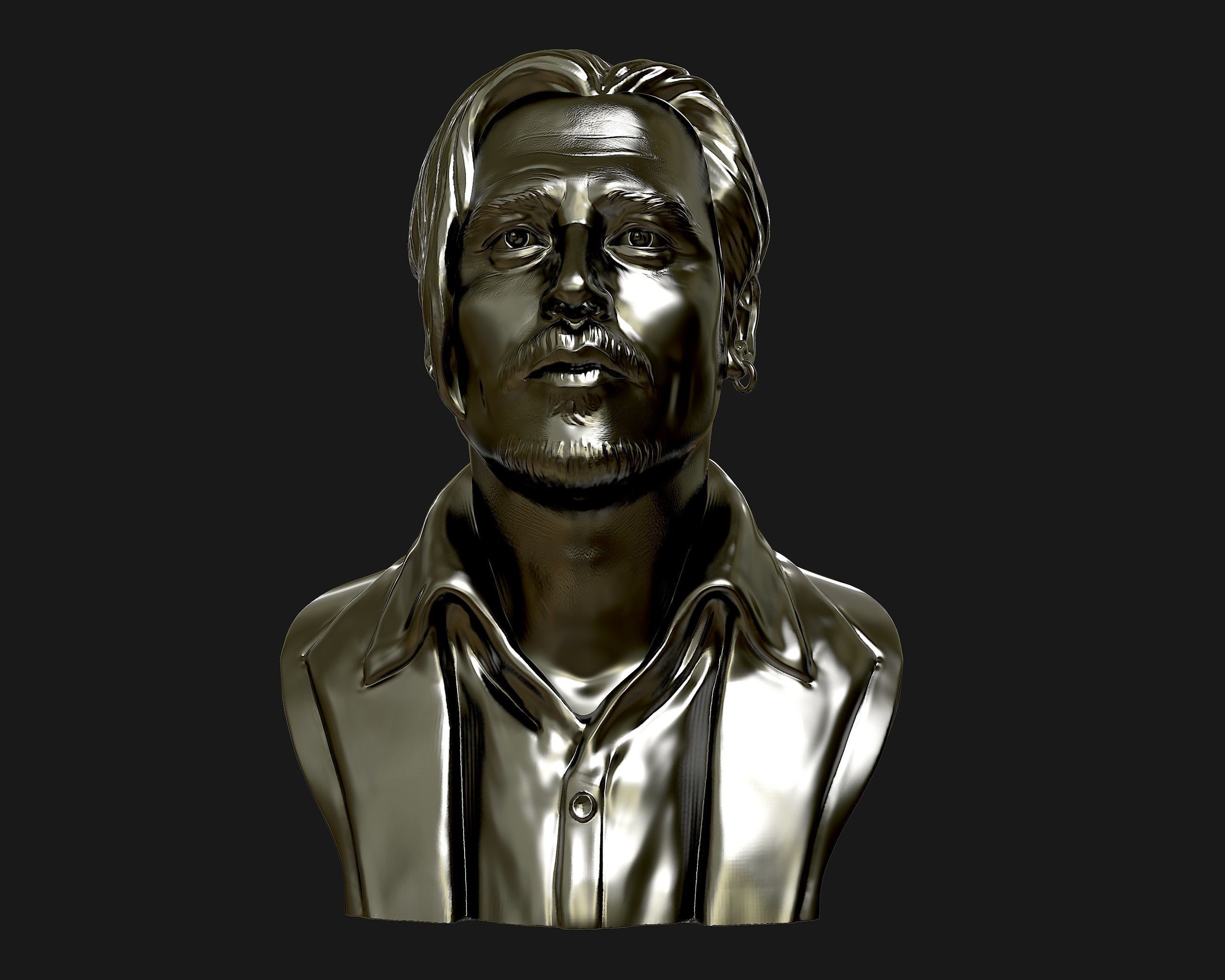 Johnny Depp 3D bust sculpture 3D print model_16