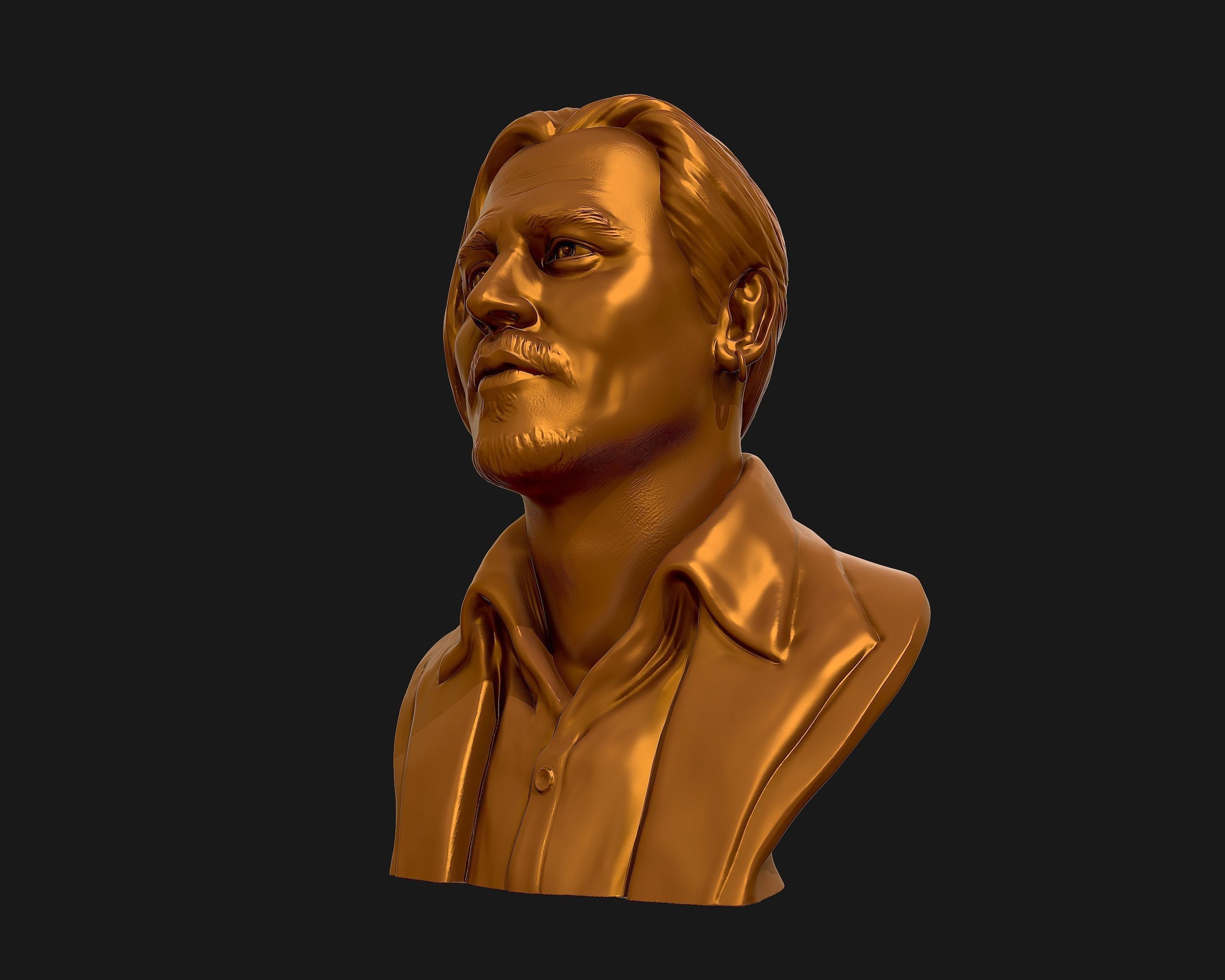 Johnny Depp 3D bust sculpture 3D print model_21