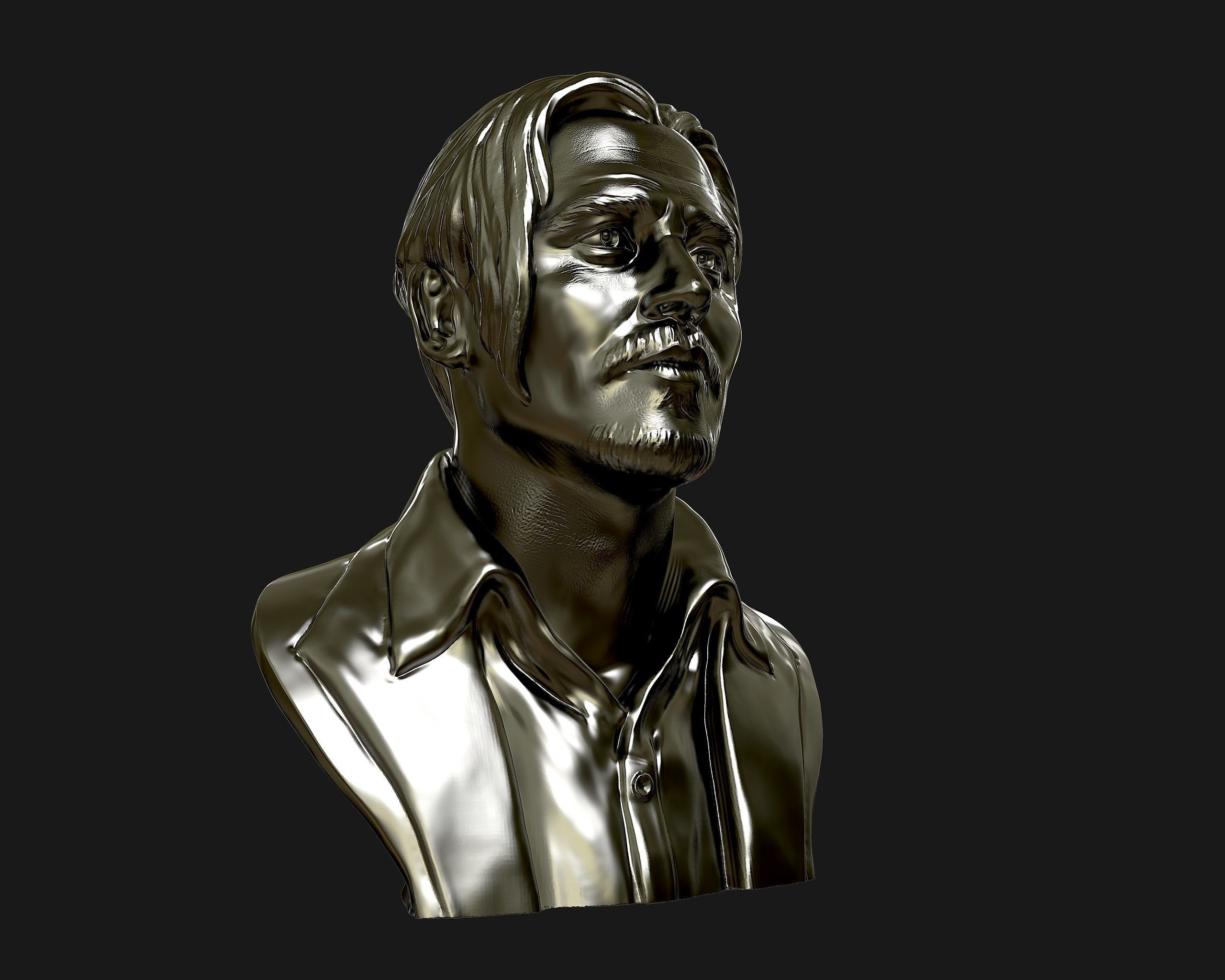 Johnny Depp 3D bust sculpture 3D print model_14