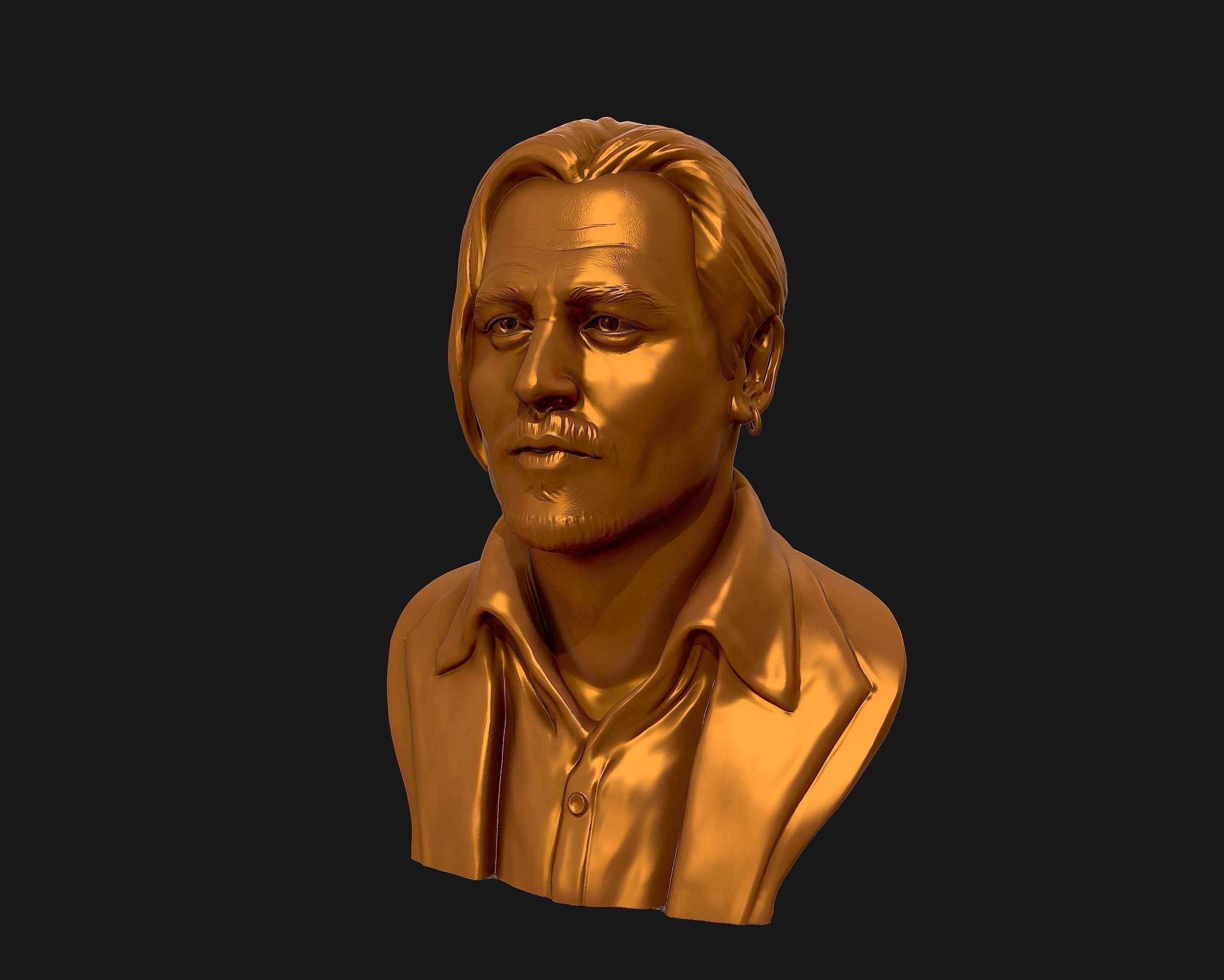 Johnny Depp 3D bust sculpture 3D print model_17