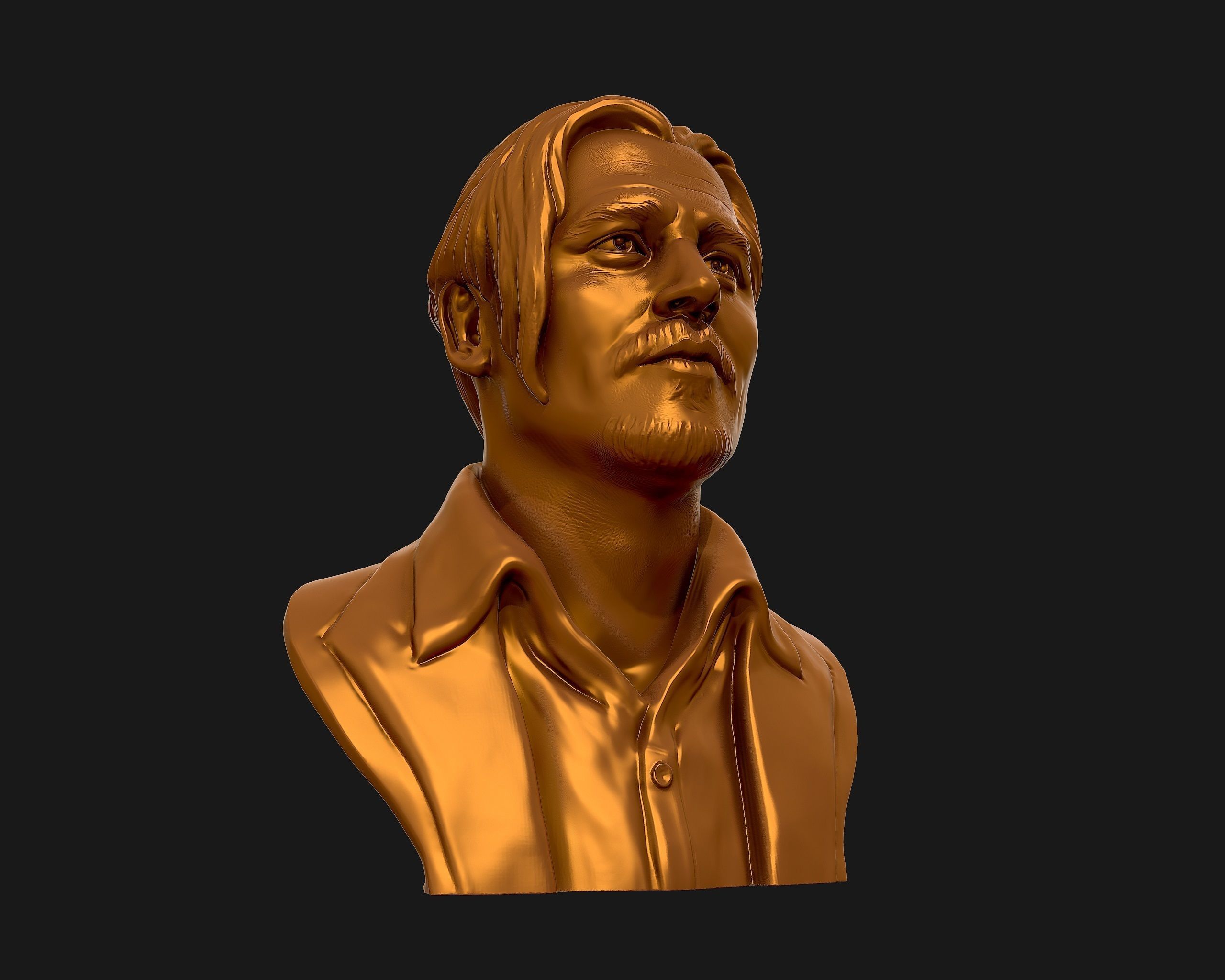 Johnny Depp 3D bust sculpture 3D print model_22