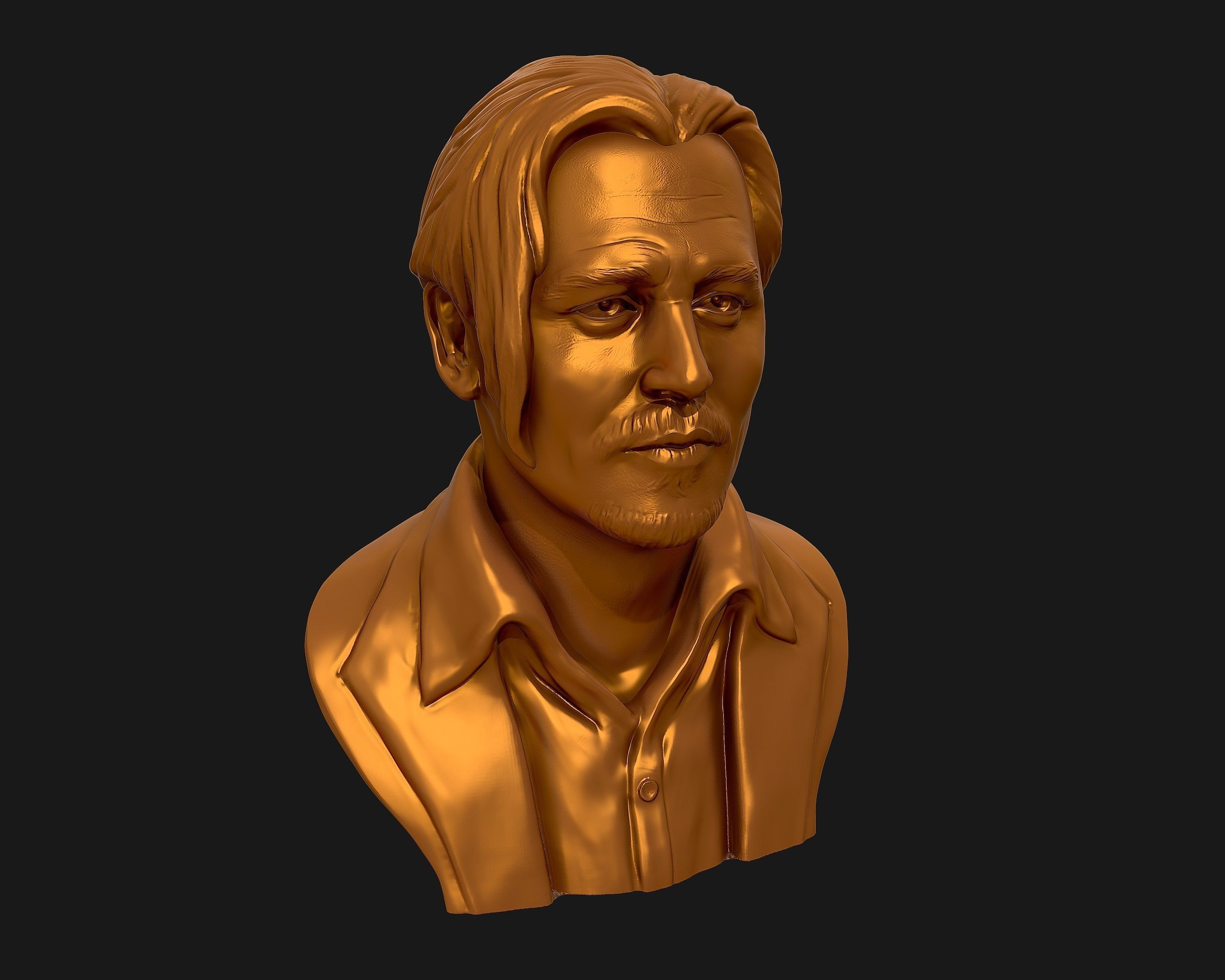 Johnny Depp 3D bust sculpture 3D print model_24