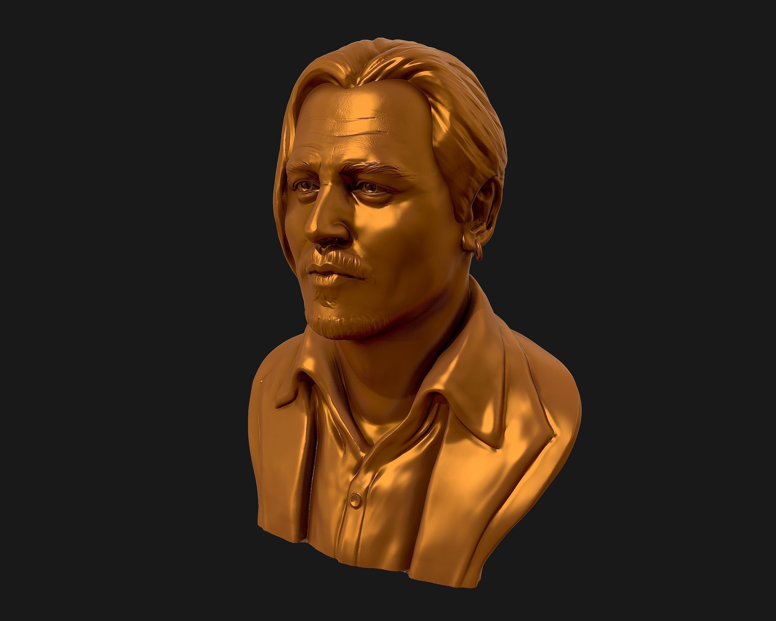 Johnny Depp 3D bust sculpture 3D print model_23