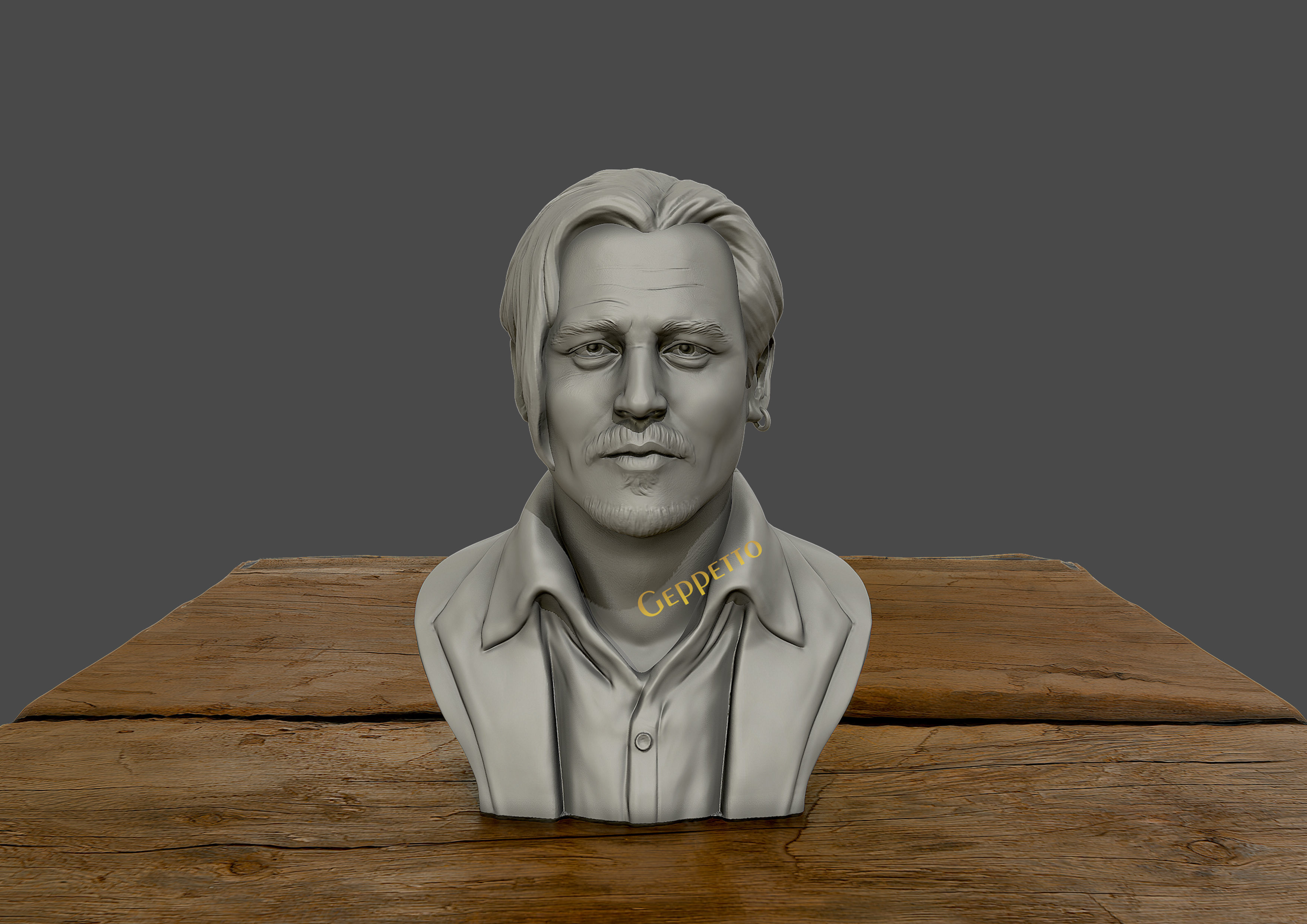 Johnny Depp 3D bust sculpture 3D print model_9