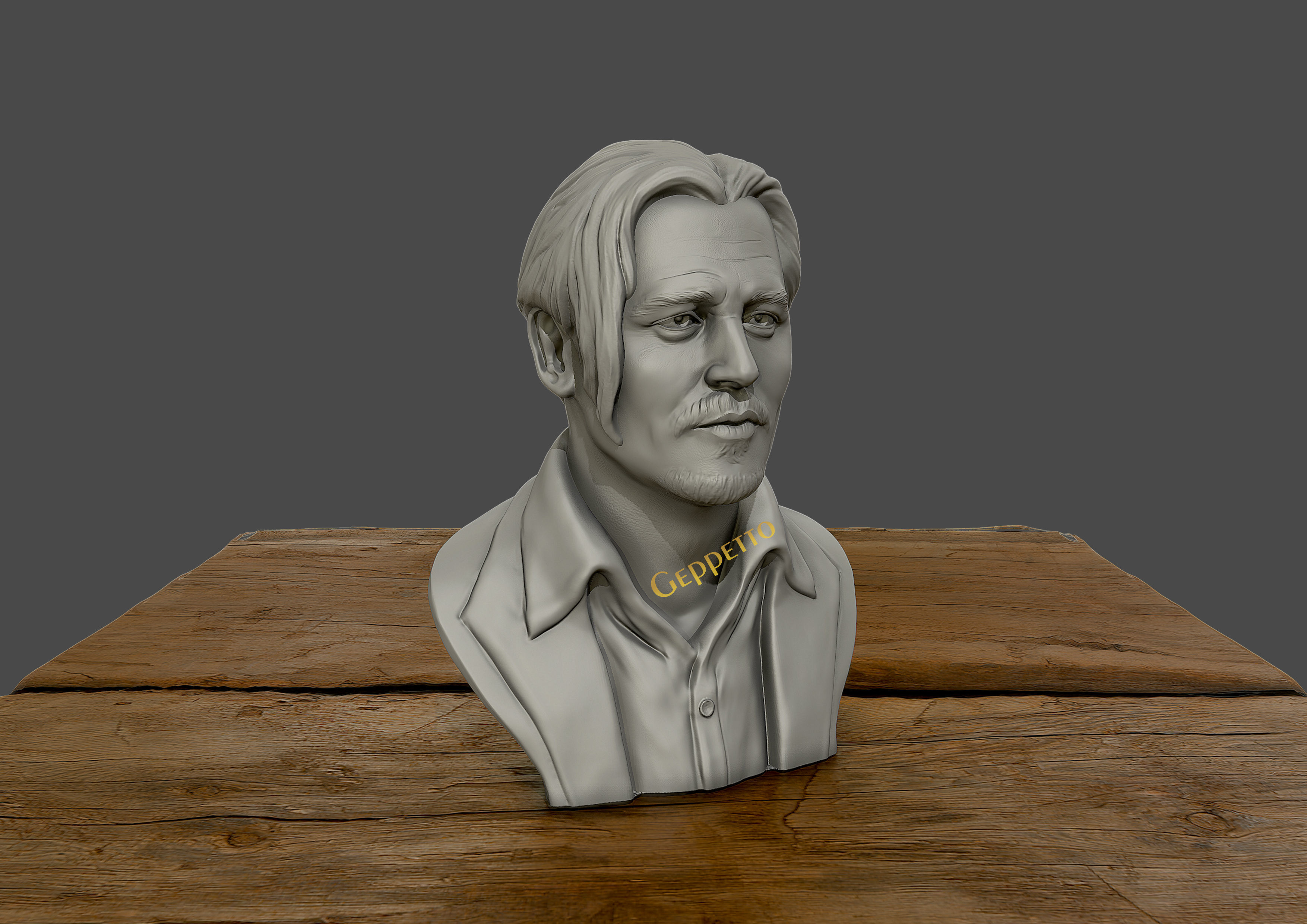 Johnny Depp 3D bust sculpture 3D print model_10