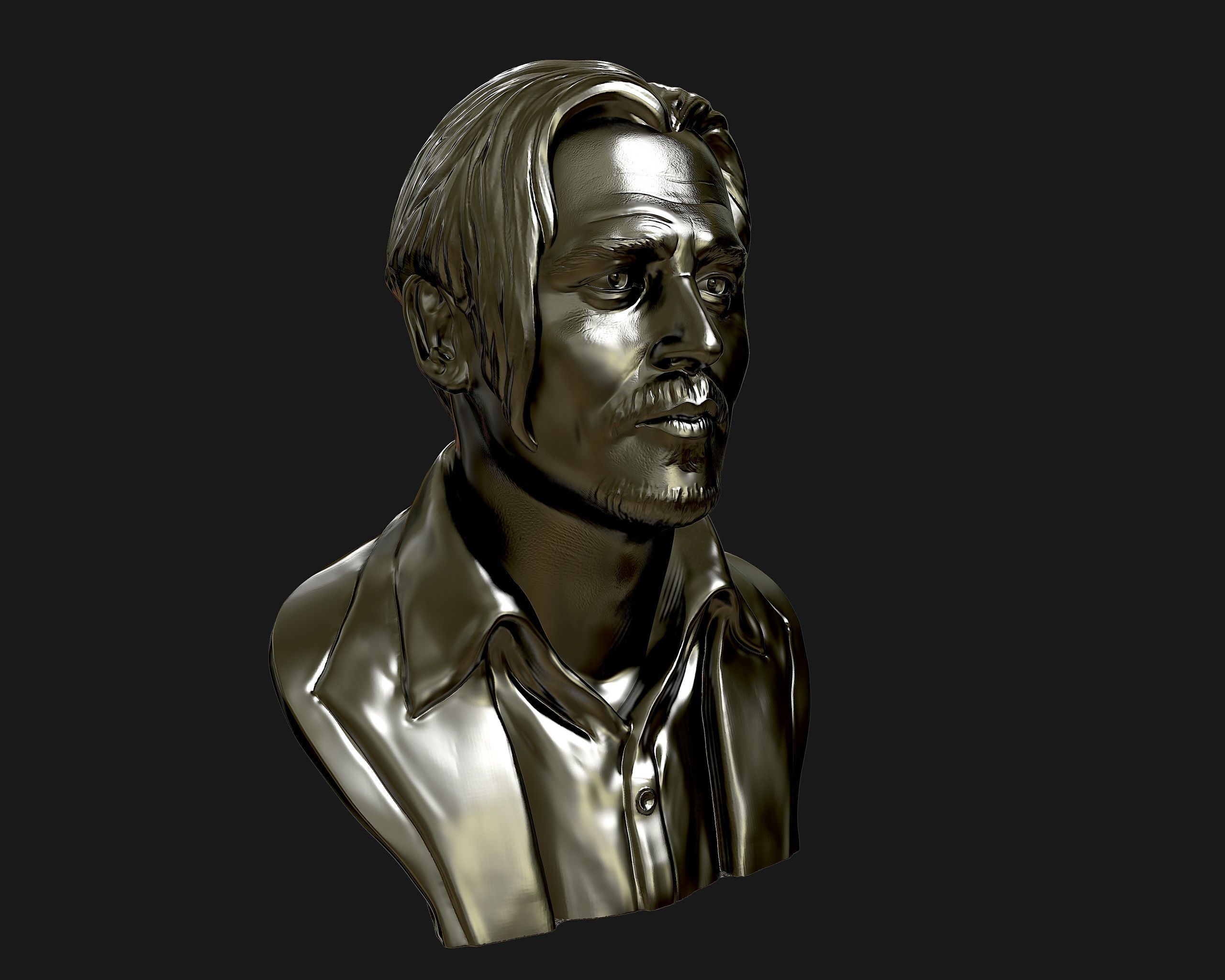 Johnny Depp 3D bust sculpture 3D print model_13