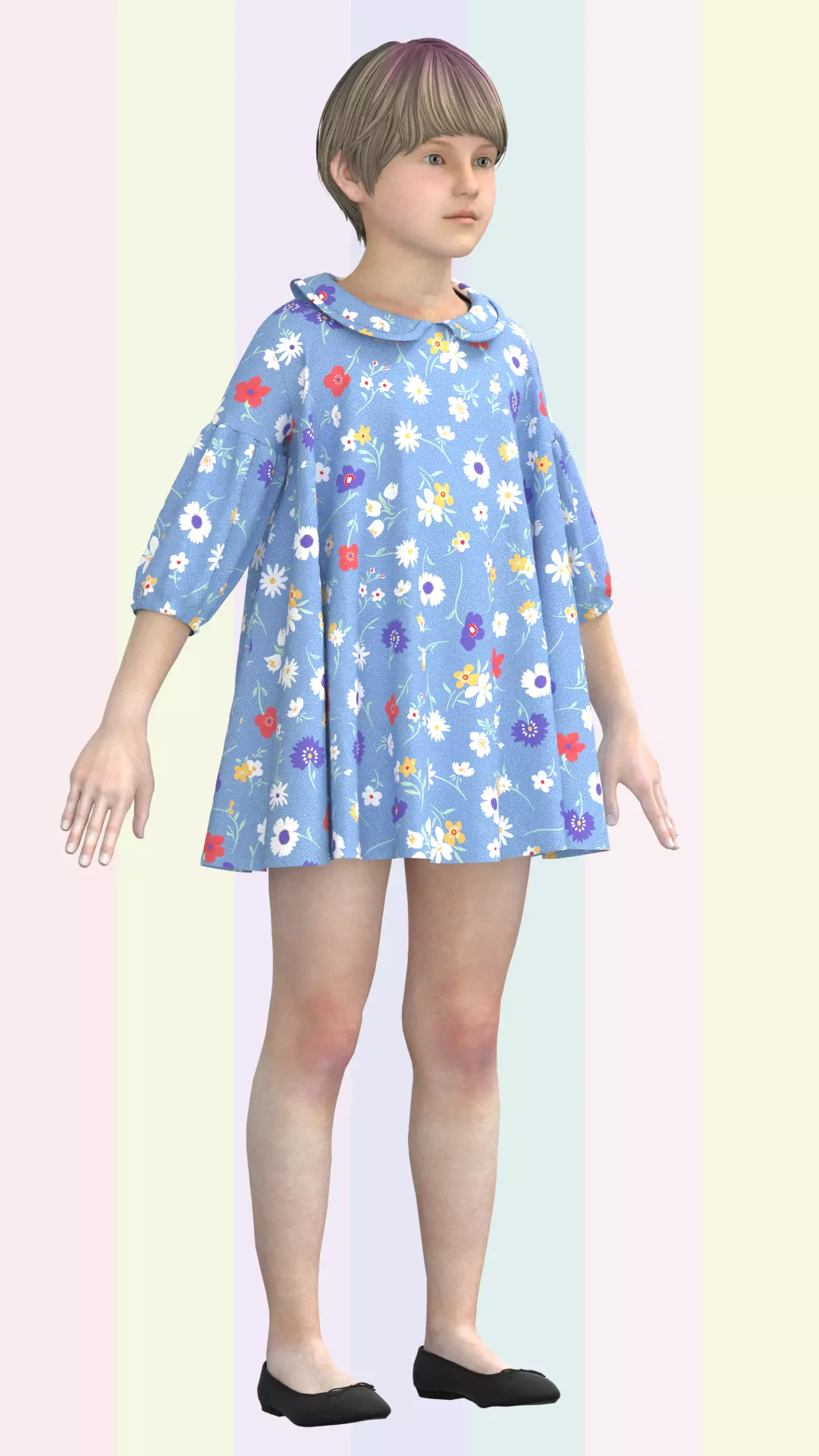 girls doll dress Low-poly 3D model