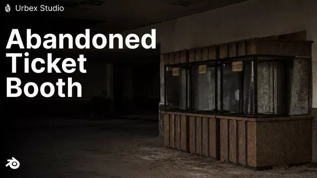 Abandoned Ticket Booth - Assembled Blender Model Free low-poly 3D model