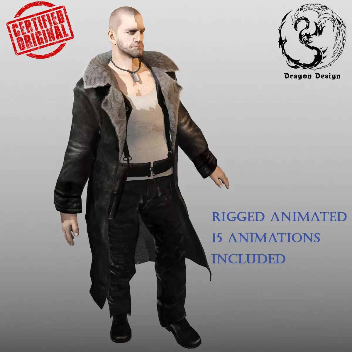 Tough Guy Low-poly 3D model