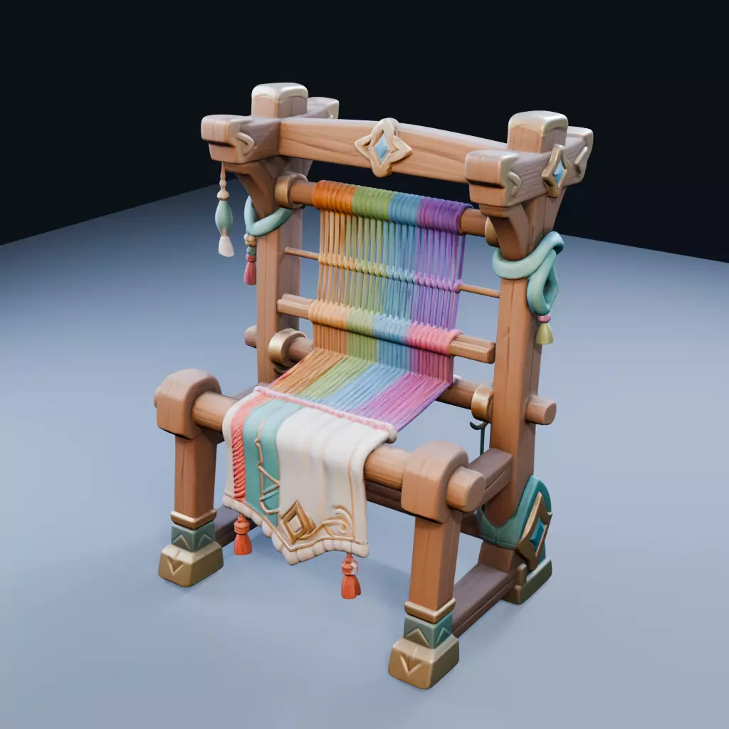 Weaving Loom Crafting Item Low Poly PBR Game Asset Low-poly 3D model