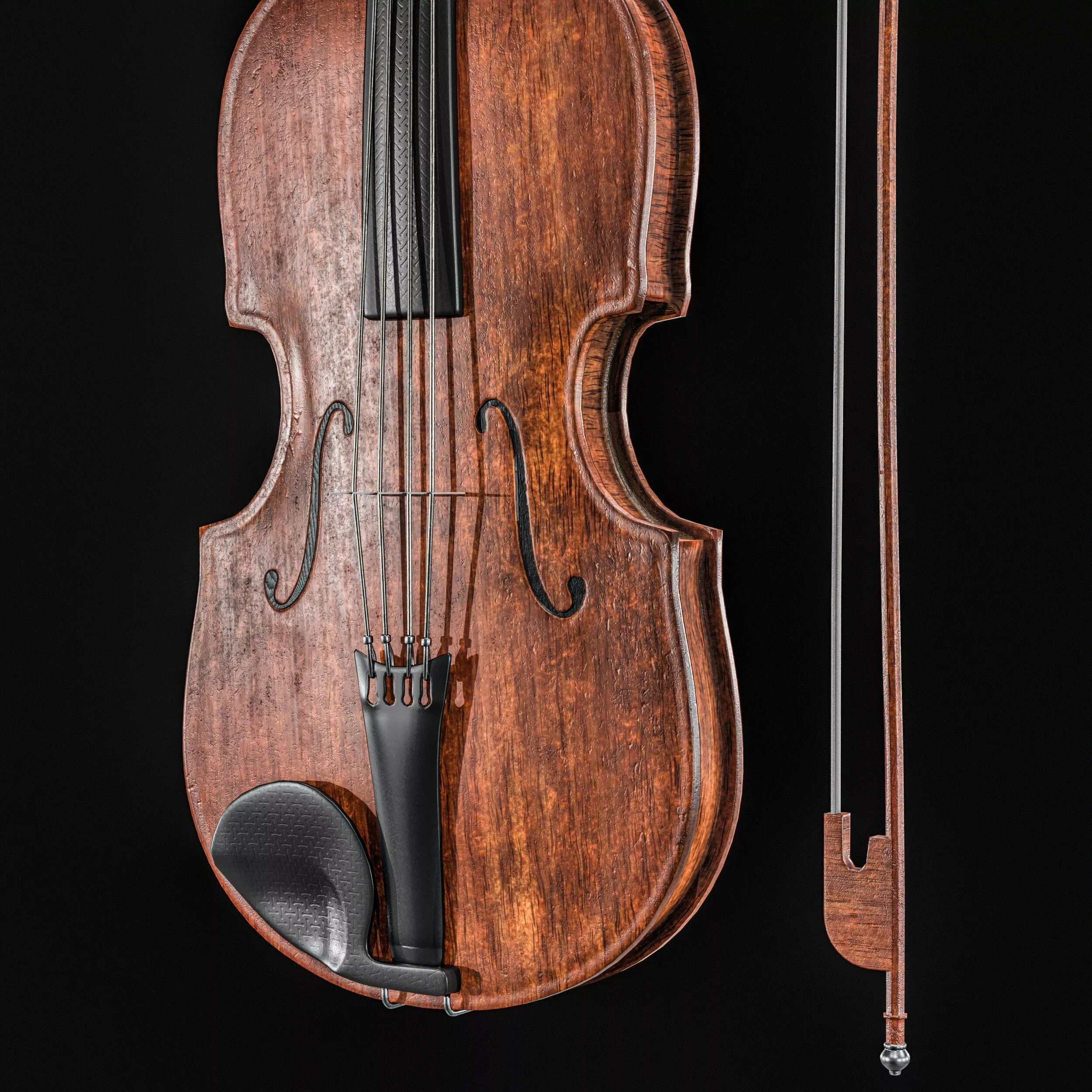 Vintage Violin Low-poly 3D model