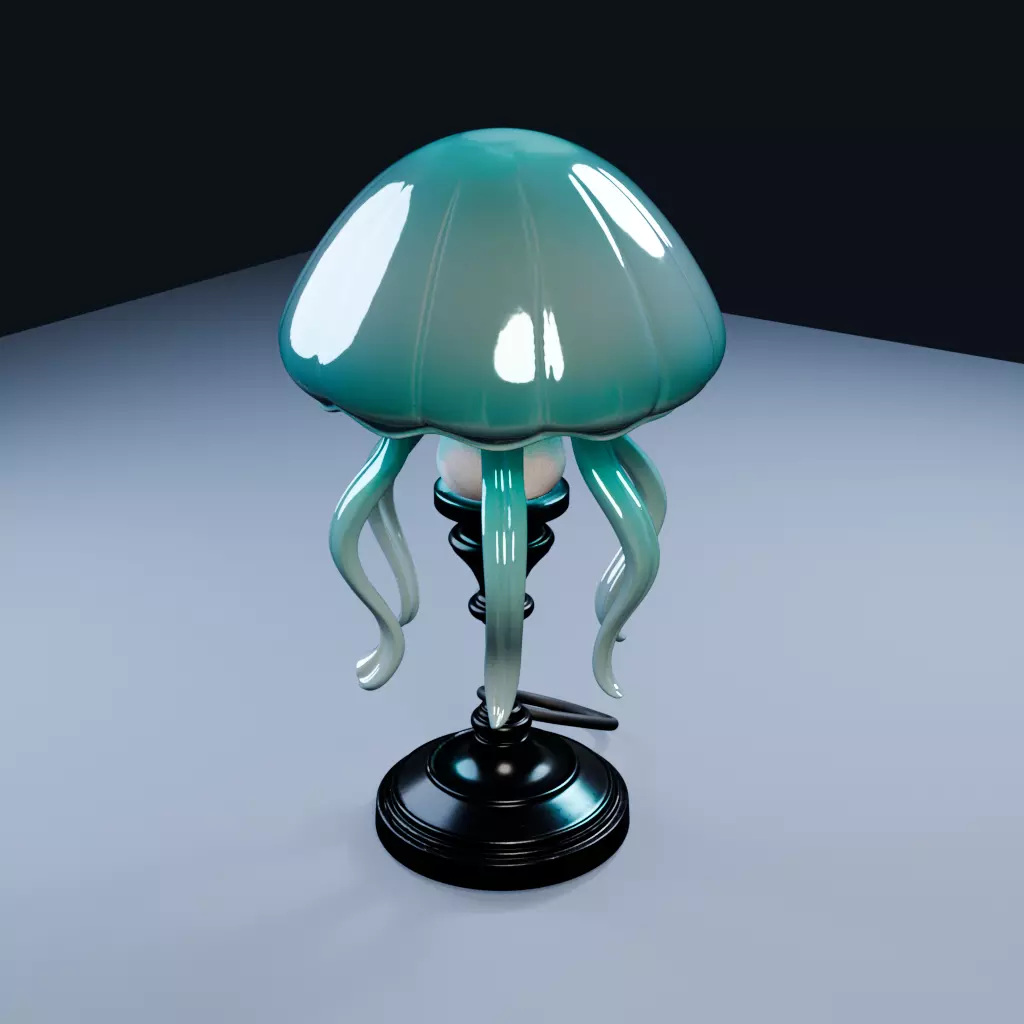 Jellyfish Lamp Decor High-Detail PBR Model Low-poly 3D model