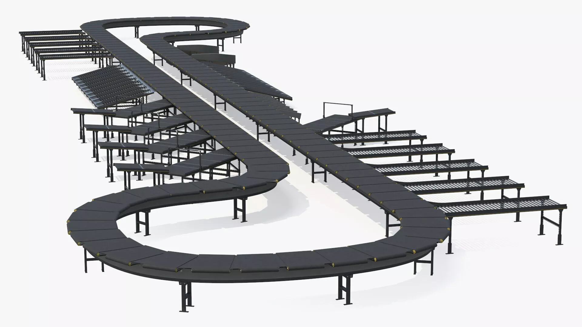 Cross Belt Sorter Rigged 3D model