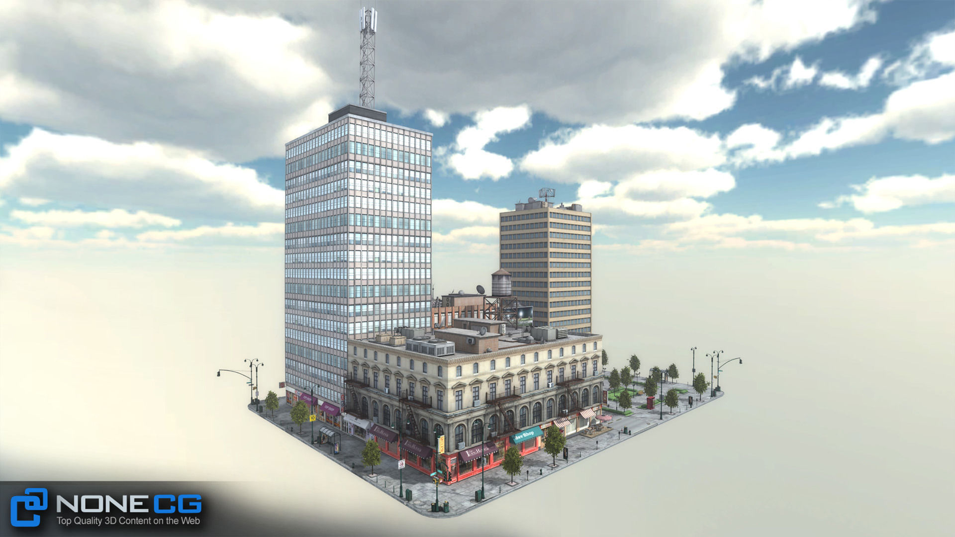 NYC 8 Blocks Unity Low-poly 3D model_106
