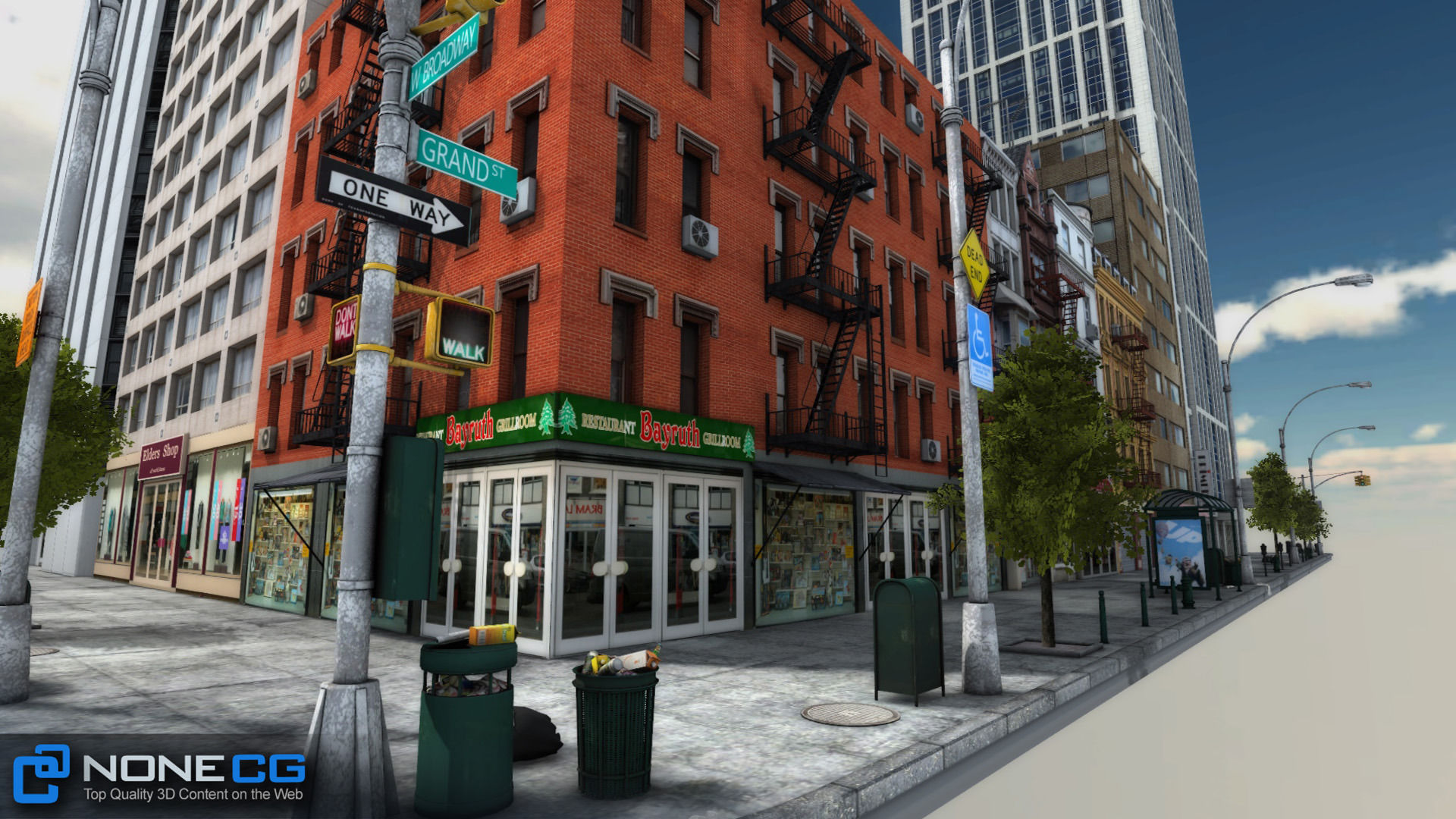 NYC 8 Blocks Unity Low-poly 3D model_53