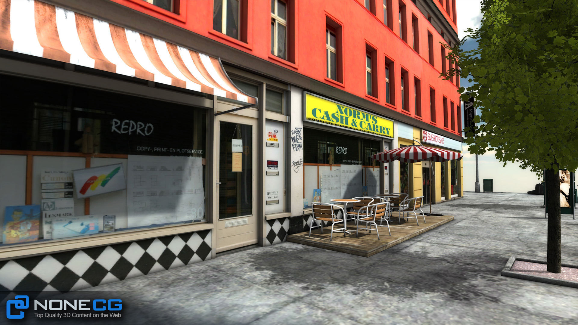 NYC 8 Blocks Unity Low-poly 3D model_94