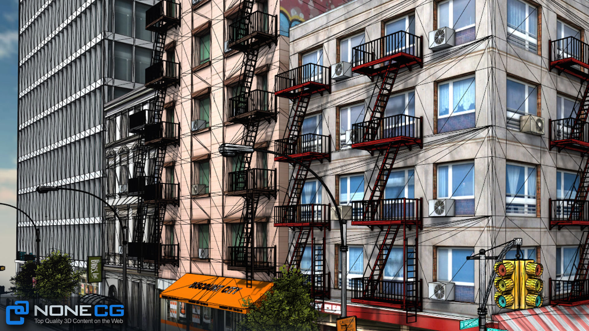 NYC 8 Blocks Unity Low-poly 3D model_27