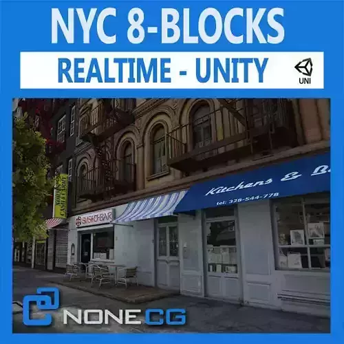 NYC 8 Blocks Unity Low-poly 3D model