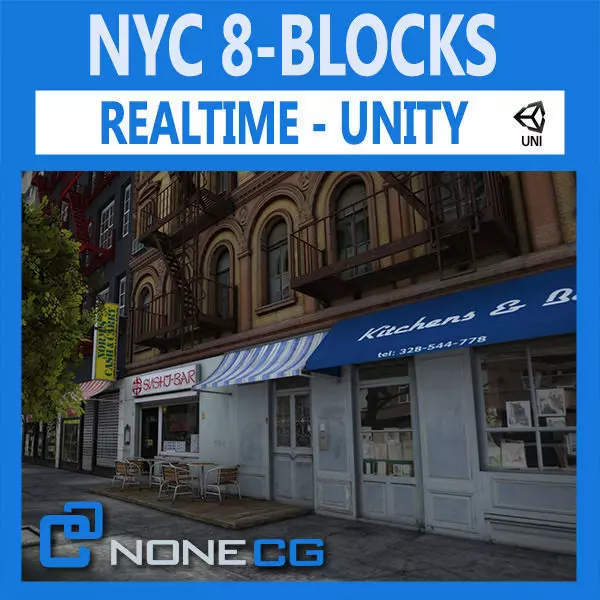 NYC 8 Blocks Unity Low-poly 3D model_0