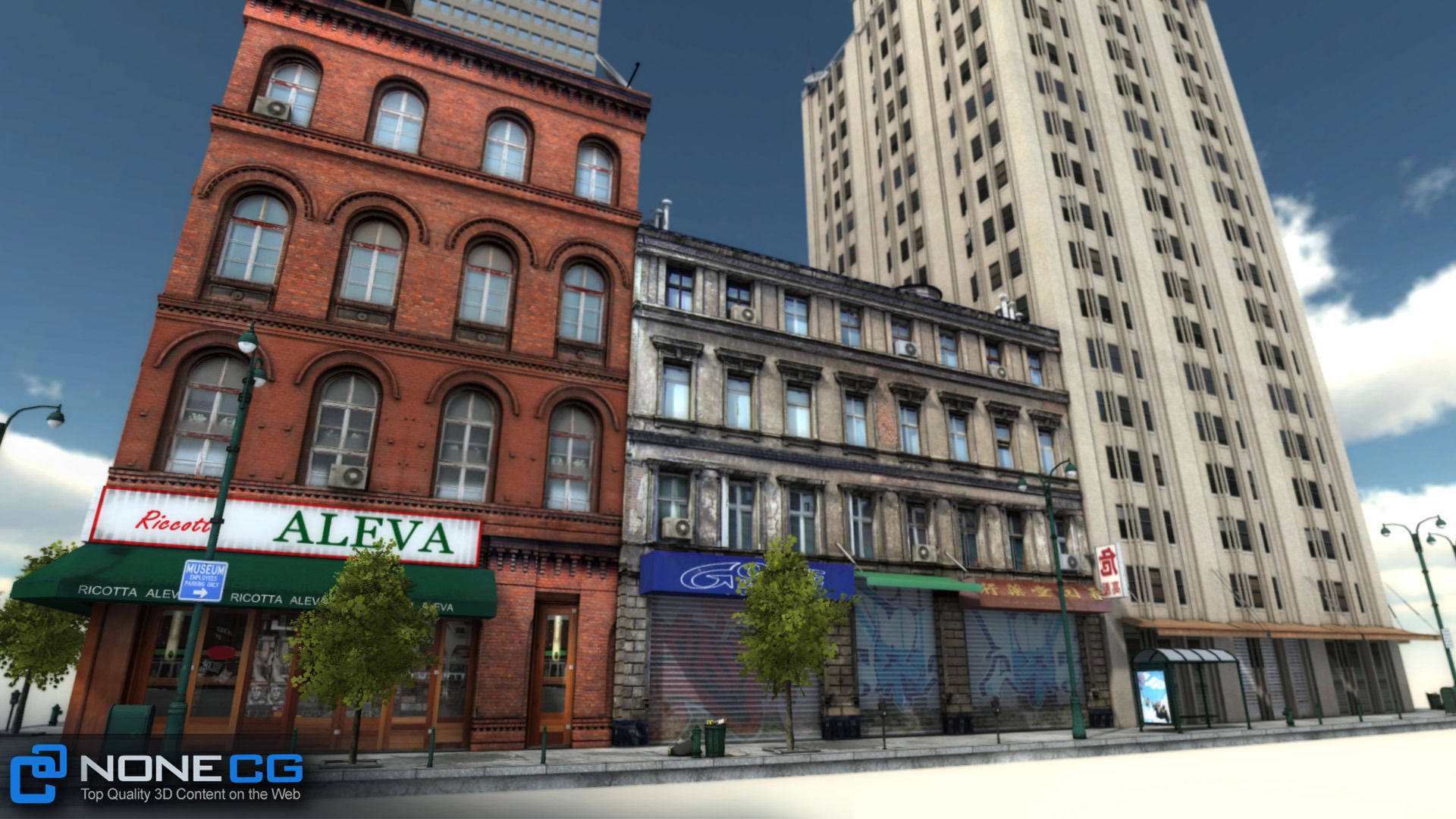 NYC 8 Blocks Unity Low-poly 3D model_46
