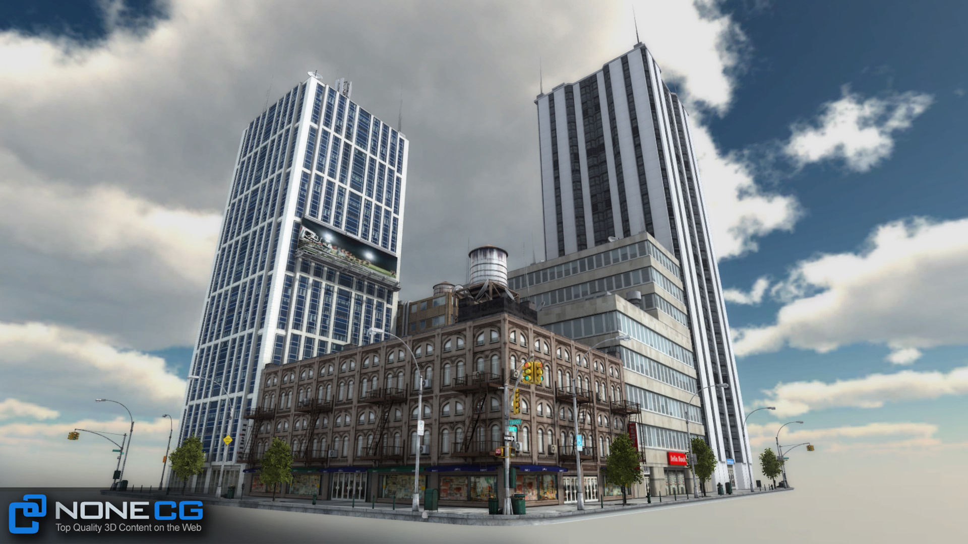 NYC 8 Blocks Unity Low-poly 3D model_33