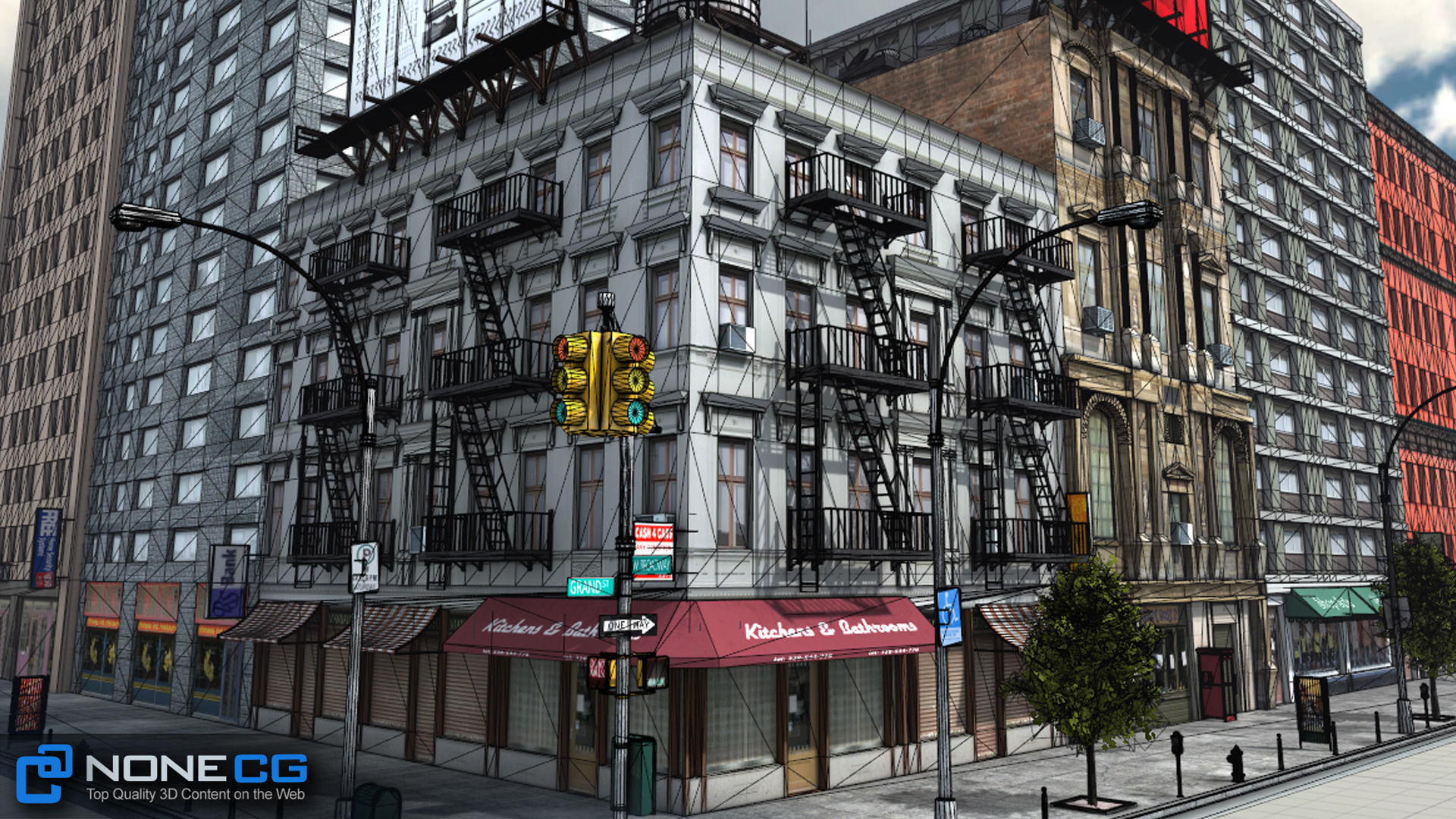 NYC 8 Blocks Unity Low-poly 3D model_95