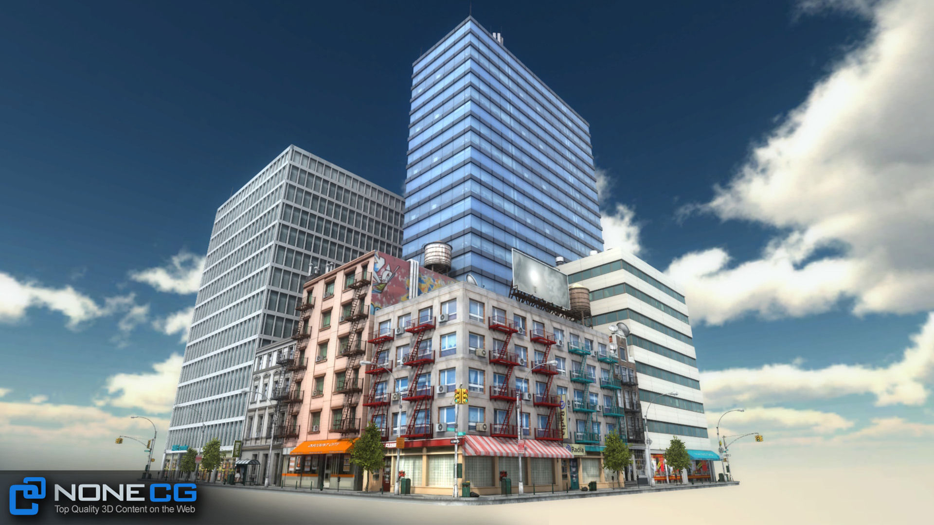 NYC 8 Blocks Unity Low-poly 3D model_20