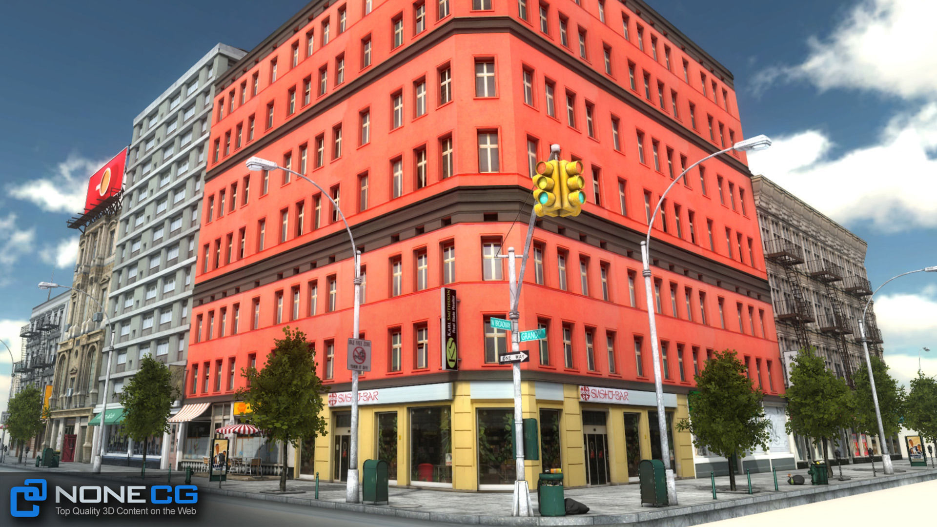 NYC 8 Blocks Unity Low-poly 3D model_92