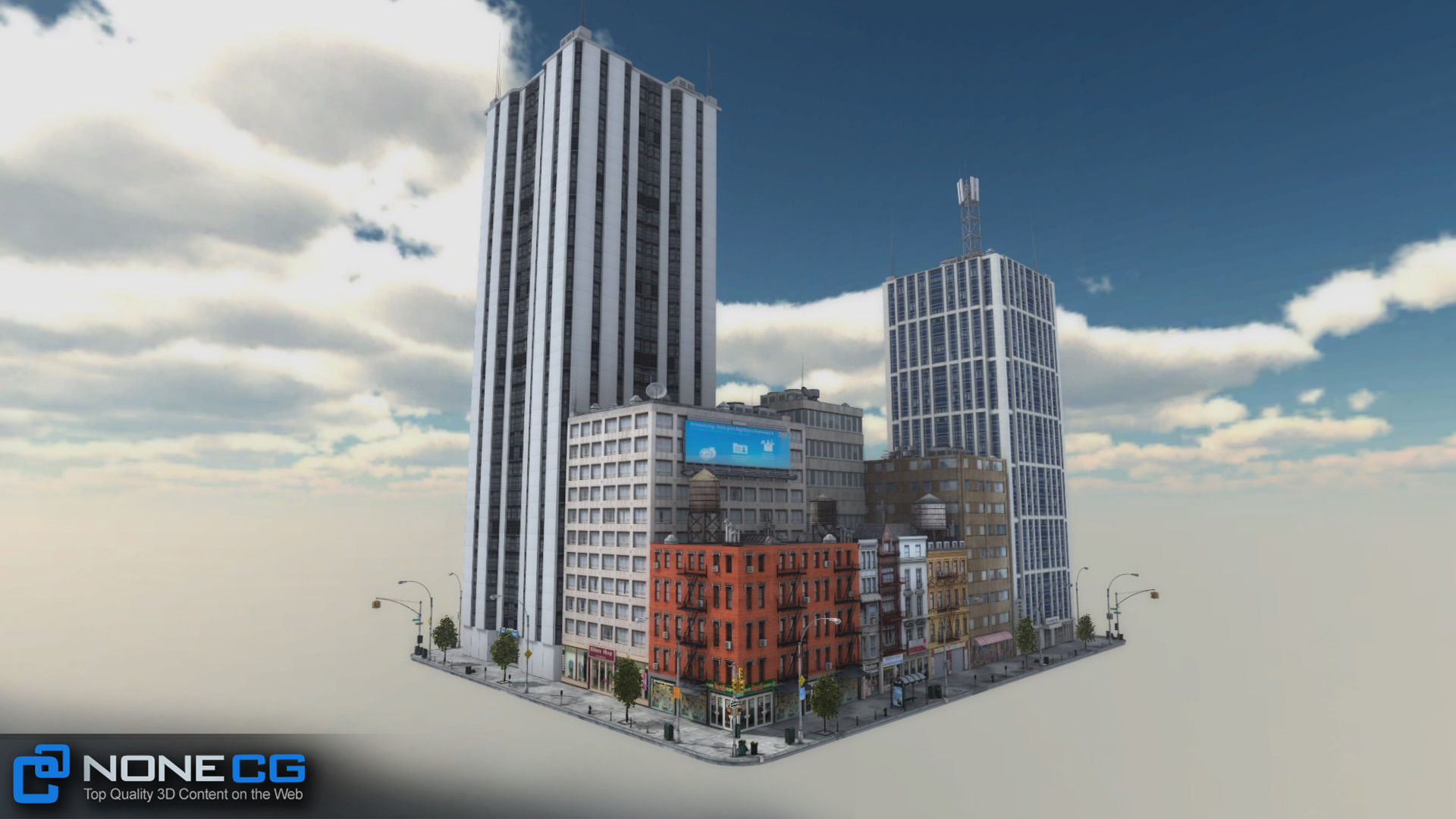 NYC 8 Blocks Unity Low-poly 3D model_35