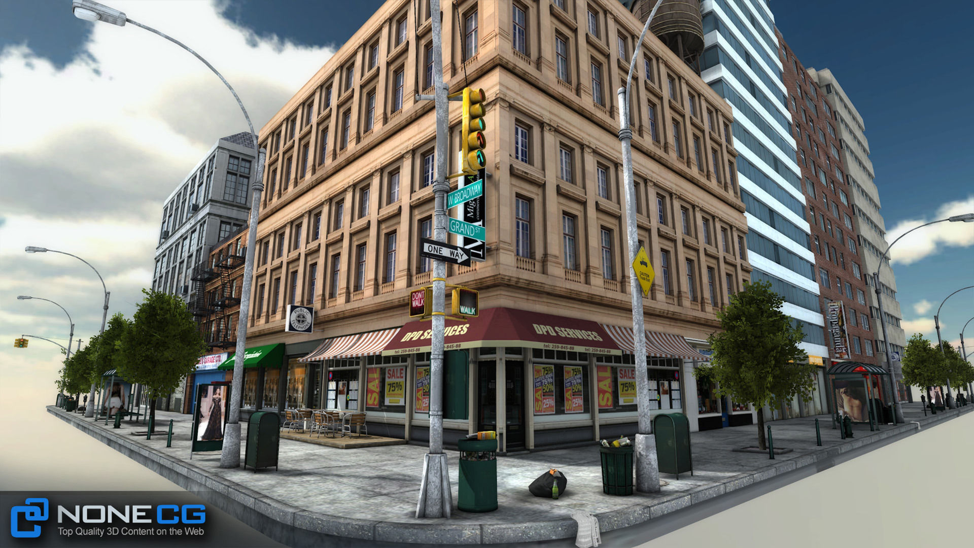 NYC 8 Blocks Unity Low-poly 3D model_56