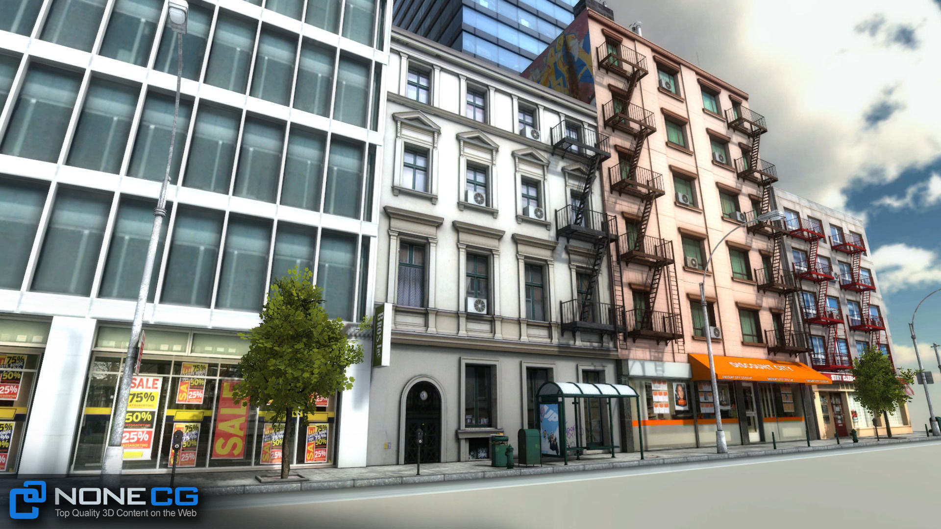 NYC 8 Blocks Unity Low-poly 3D model_12
