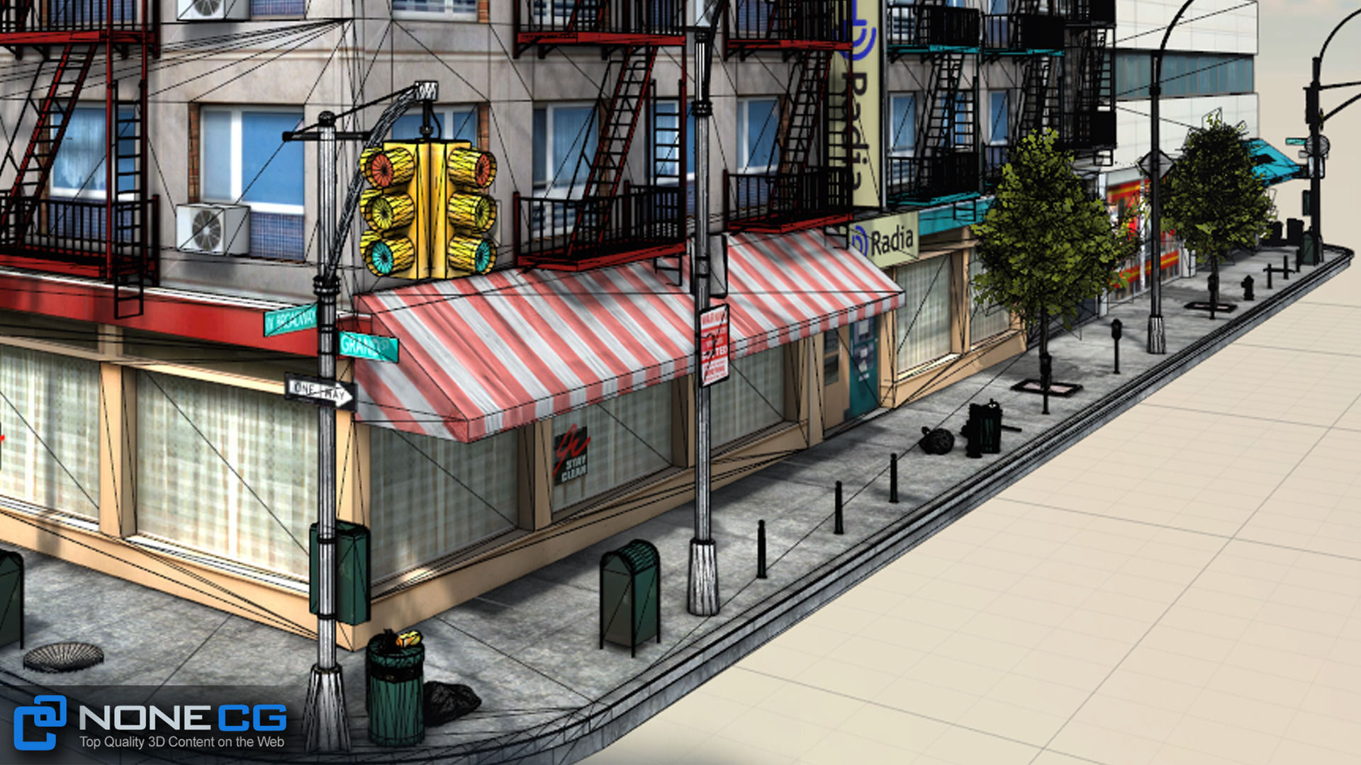 NYC 8 Blocks Unity Low-poly 3D model_25