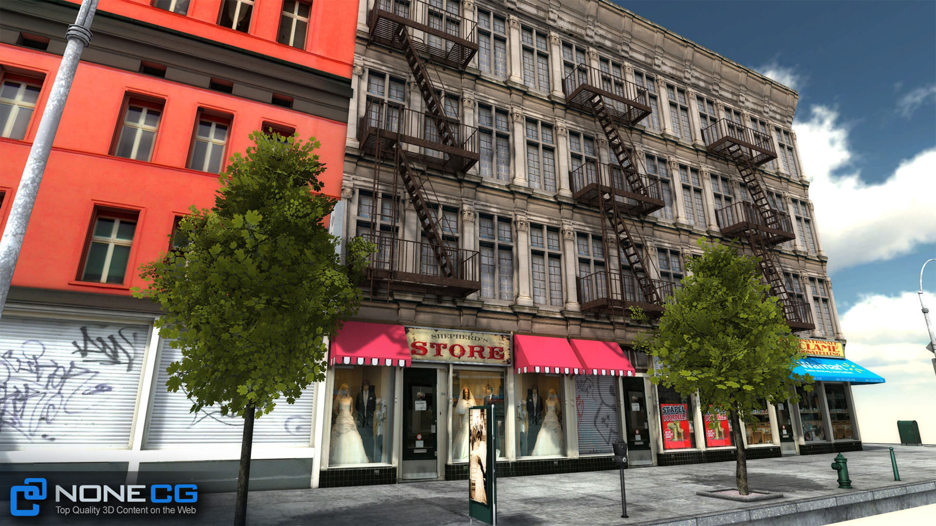 NYC 8 Blocks Unity Low-poly 3D model_86