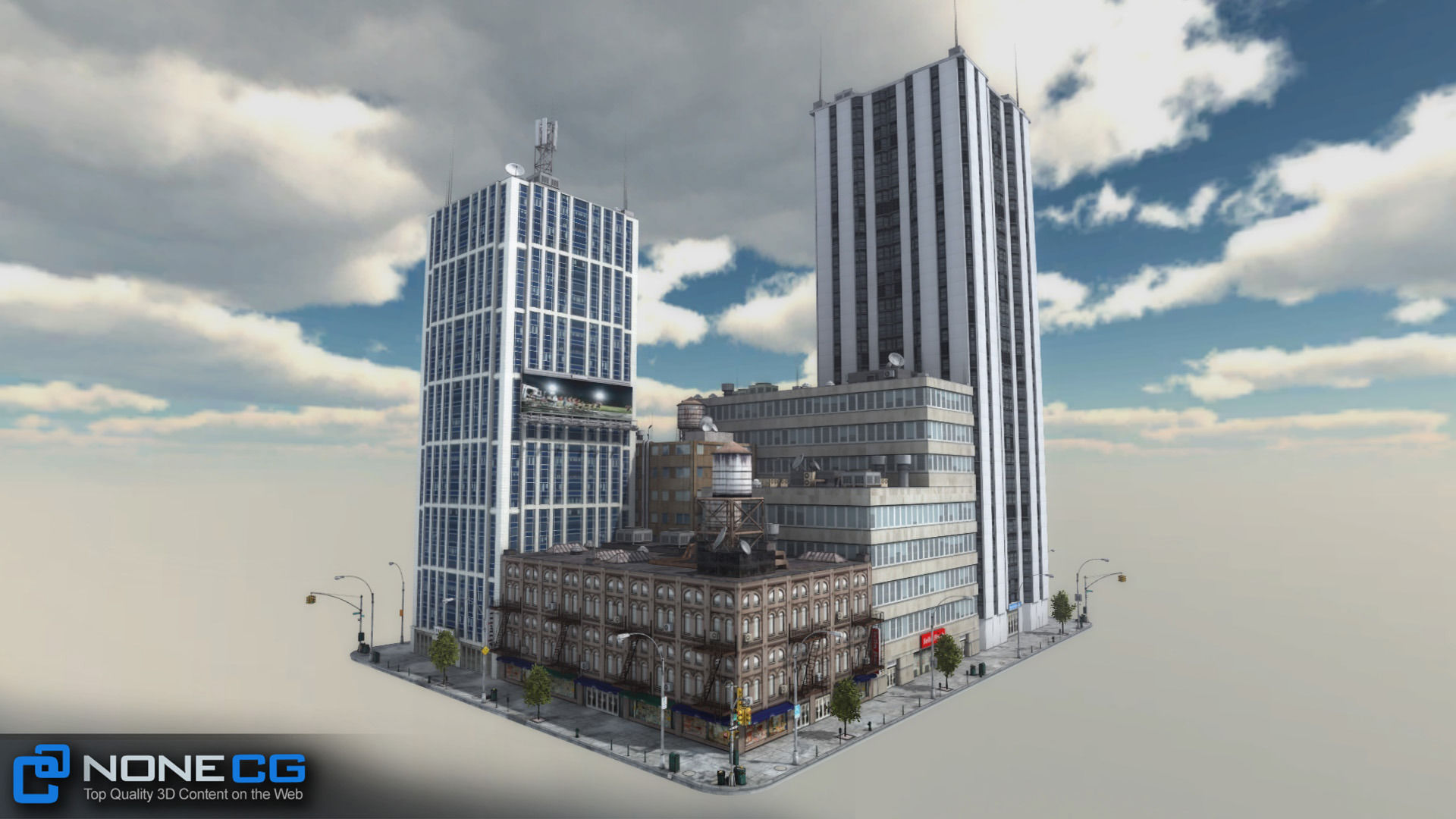 NYC 8 Blocks Unity Low-poly 3D model_36