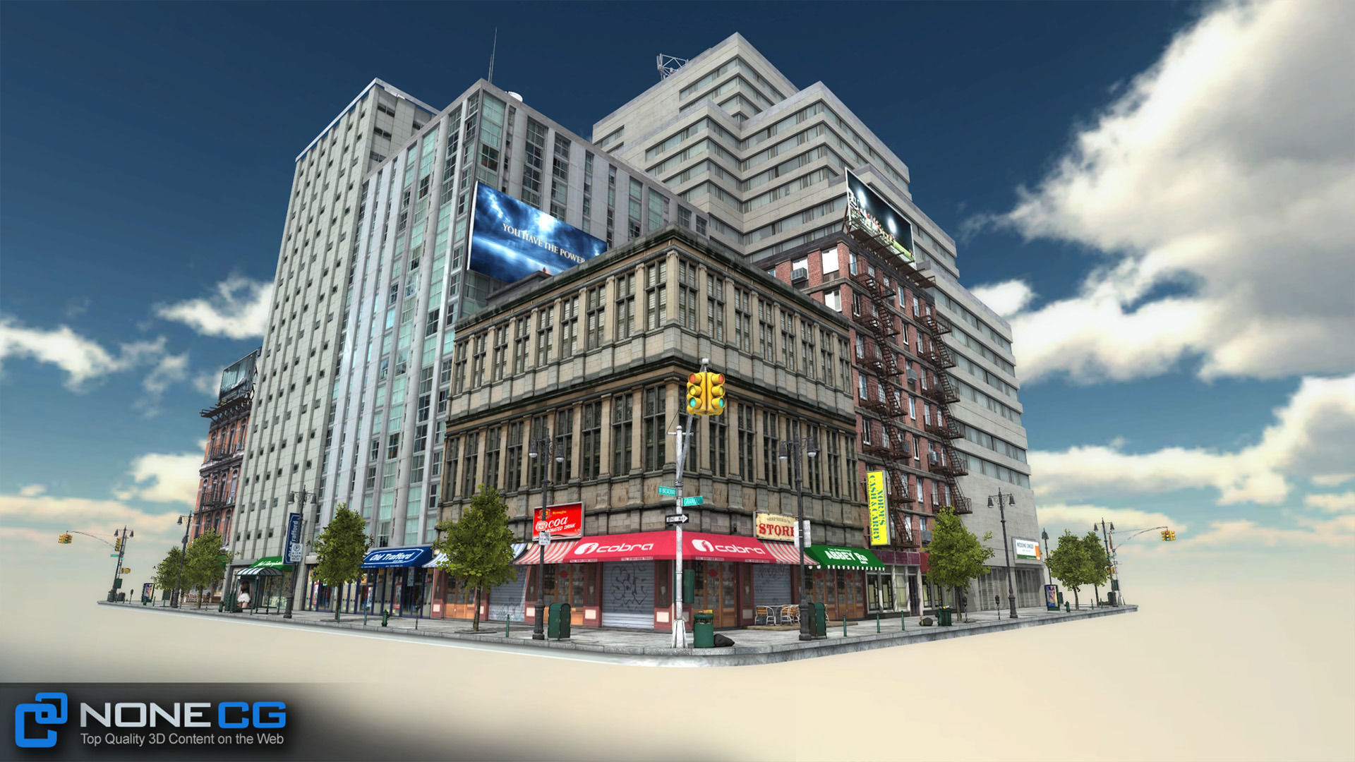 NYC 8 Blocks Unity Low-poly 3D model_77