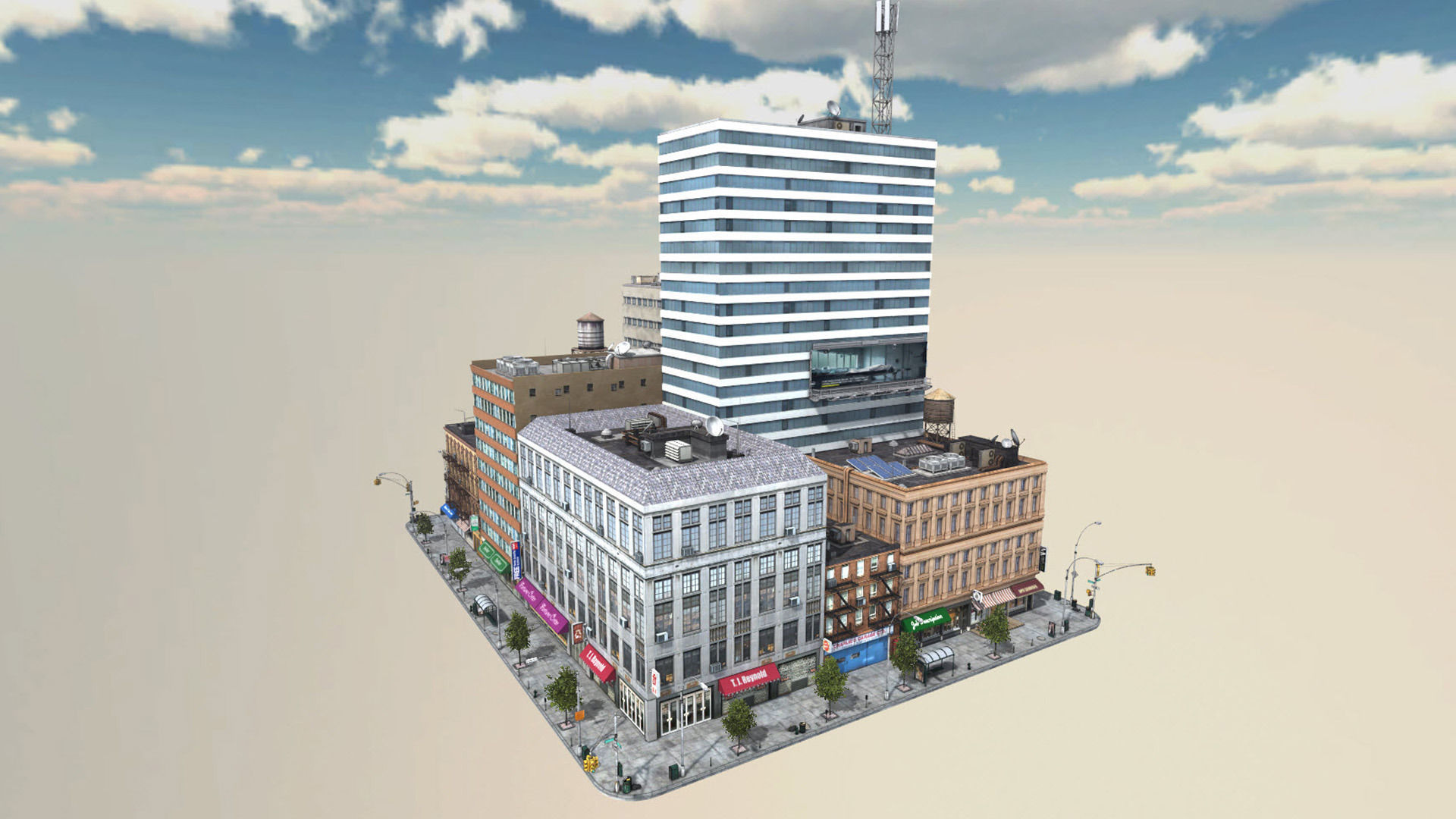 NYC 8 Blocks Unity Low-poly 3D model_70