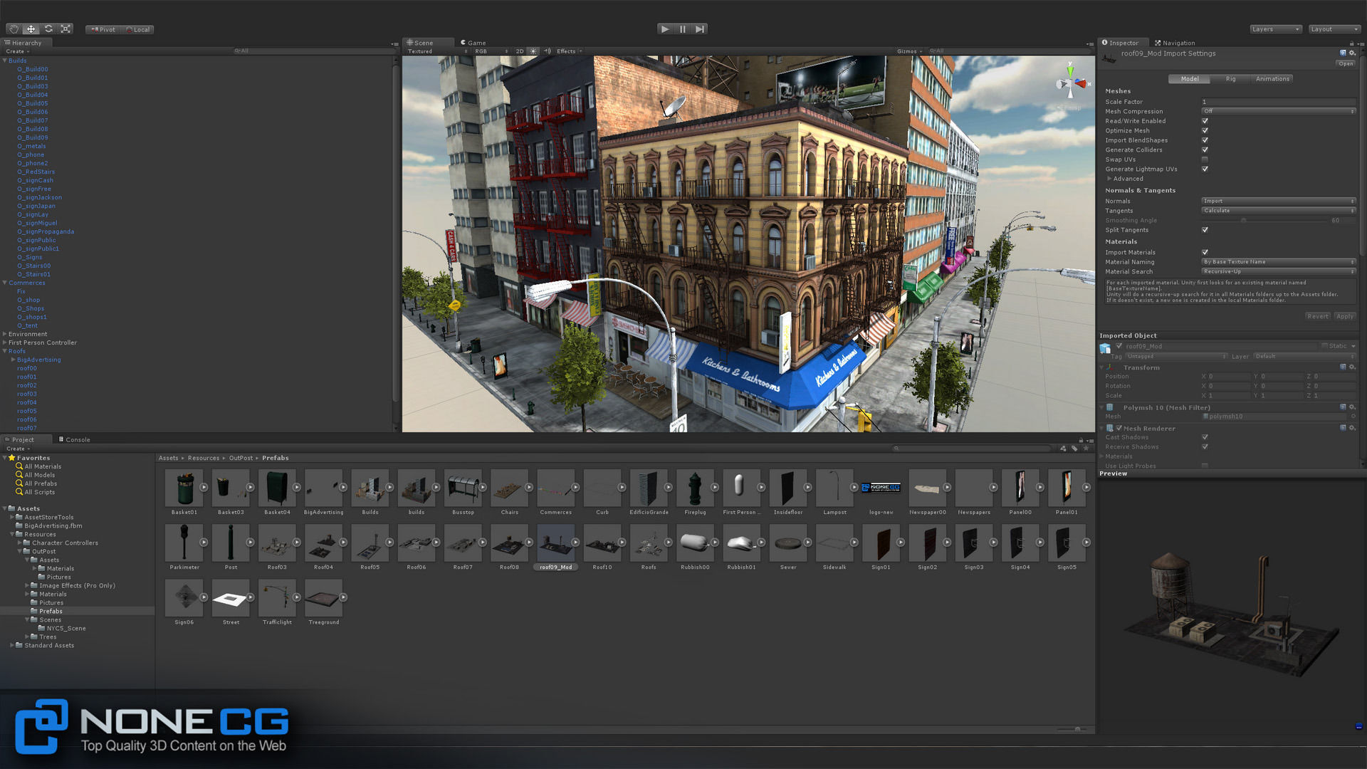 NYC 8 Blocks Unity Low-poly 3D model_109