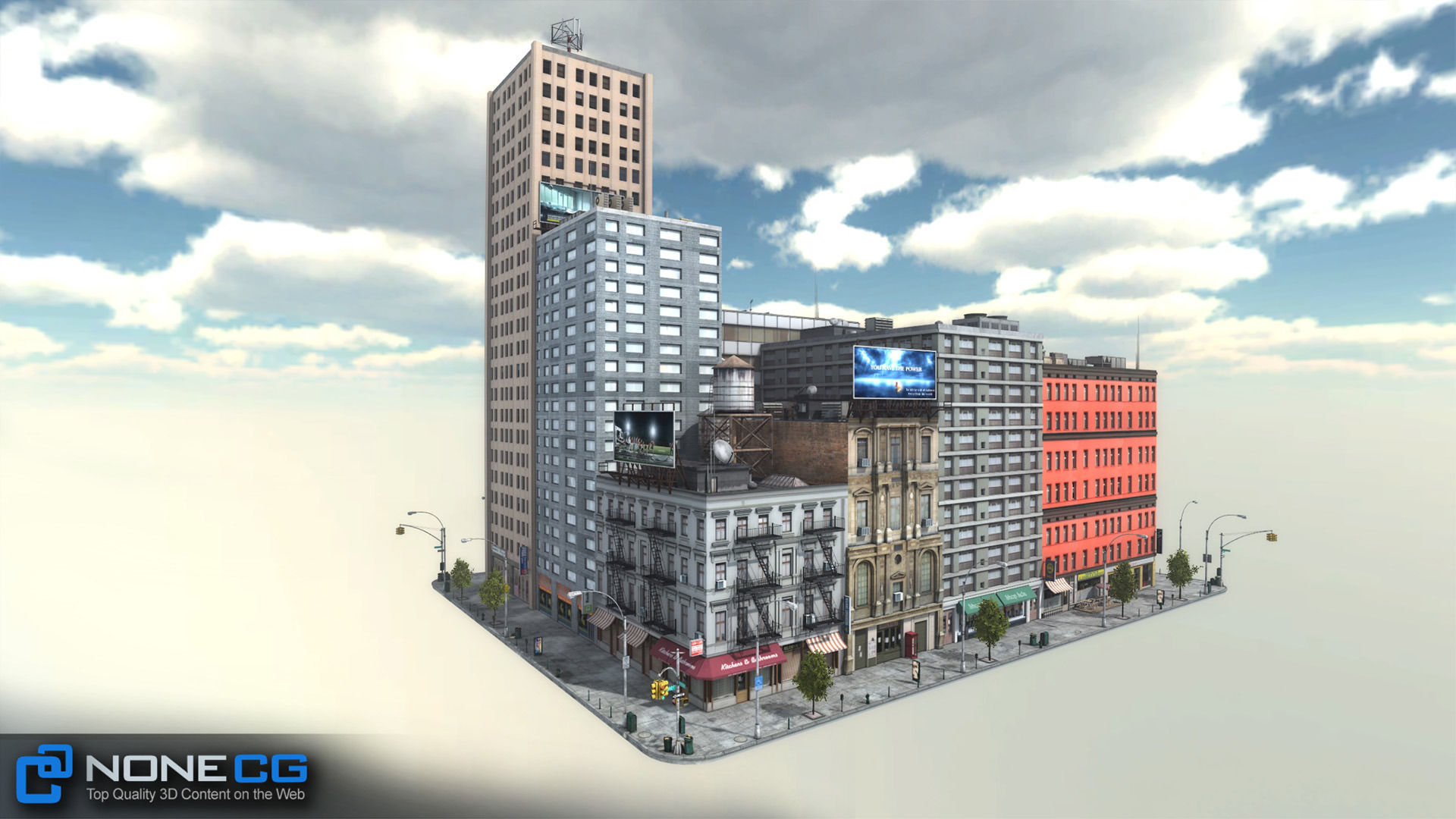 NYC 8 Blocks Unity Low-poly 3D model_88