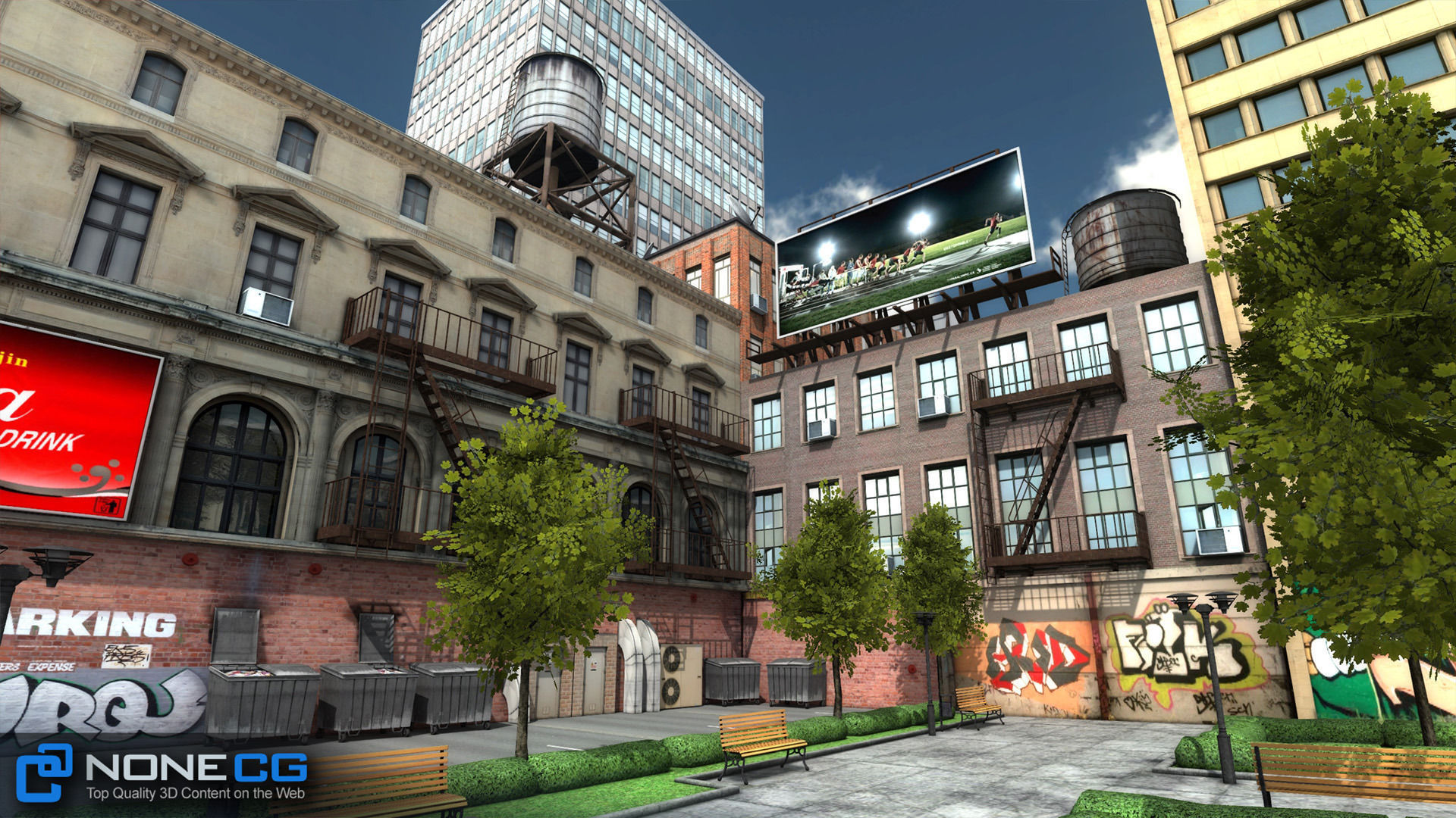 NYC 8 Blocks Unity Low-poly 3D model_99