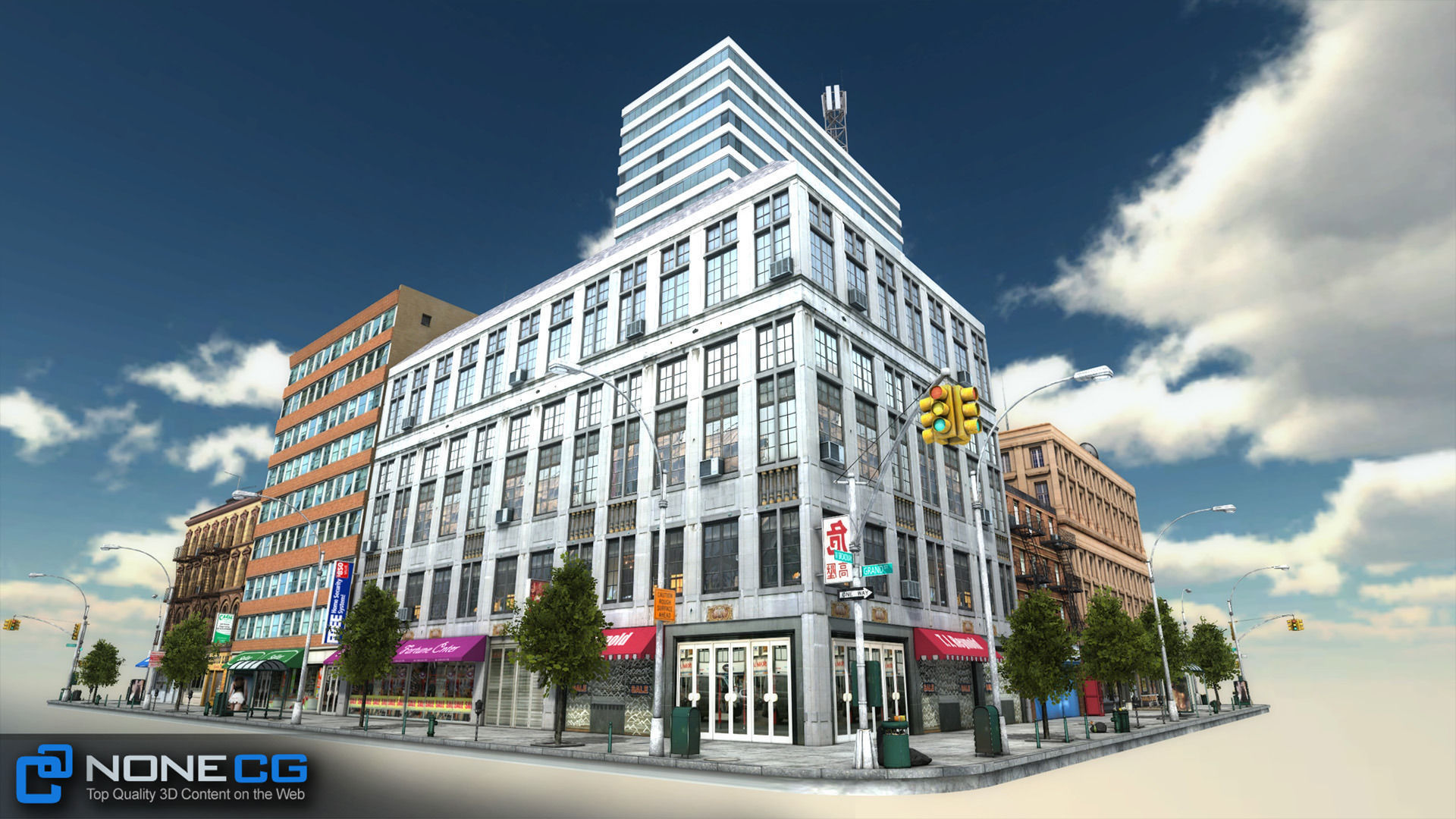 NYC 8 Blocks Unity Low-poly 3D model_55