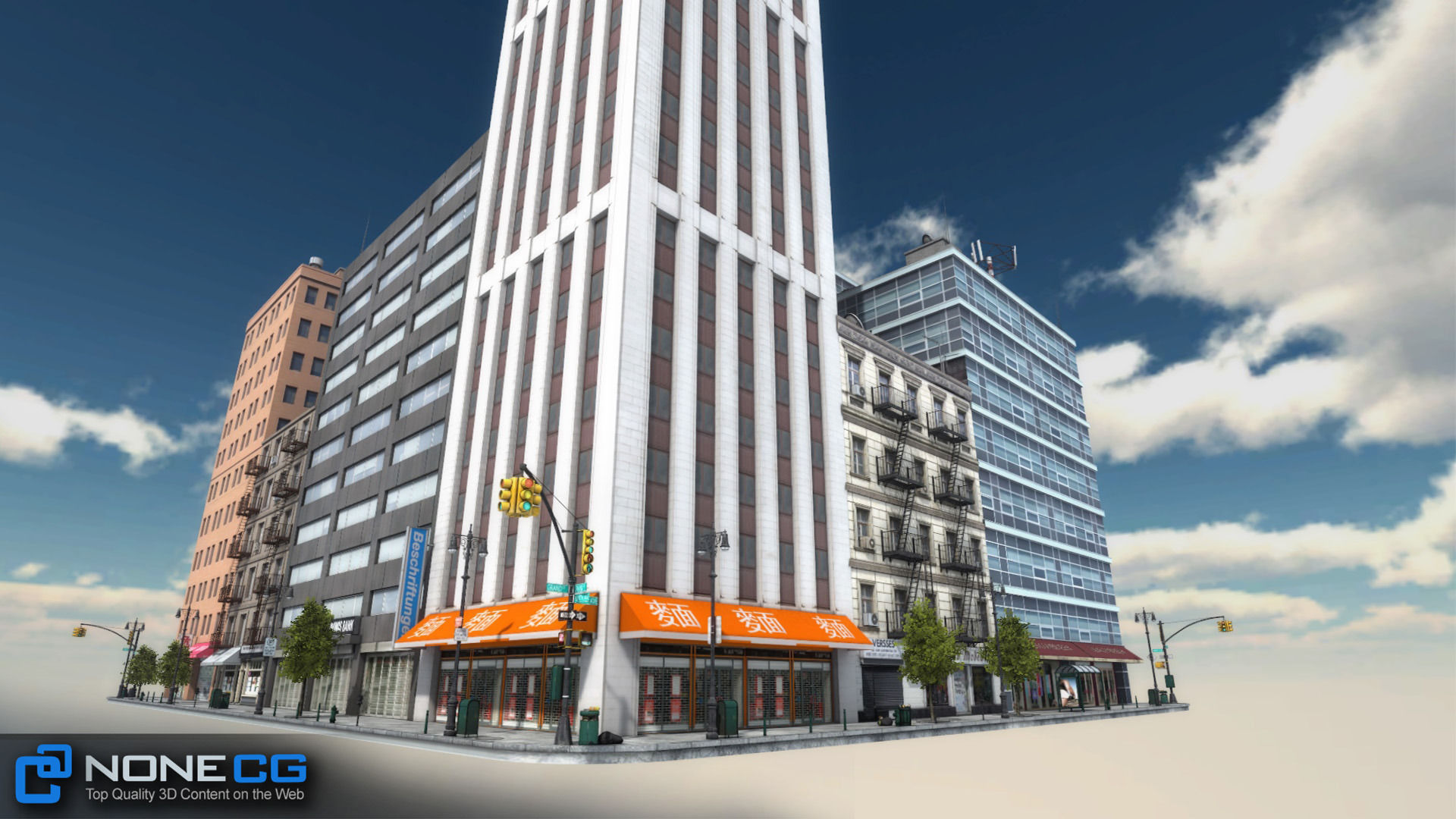 NYC 8 Blocks Unity Low-poly 3D model_7