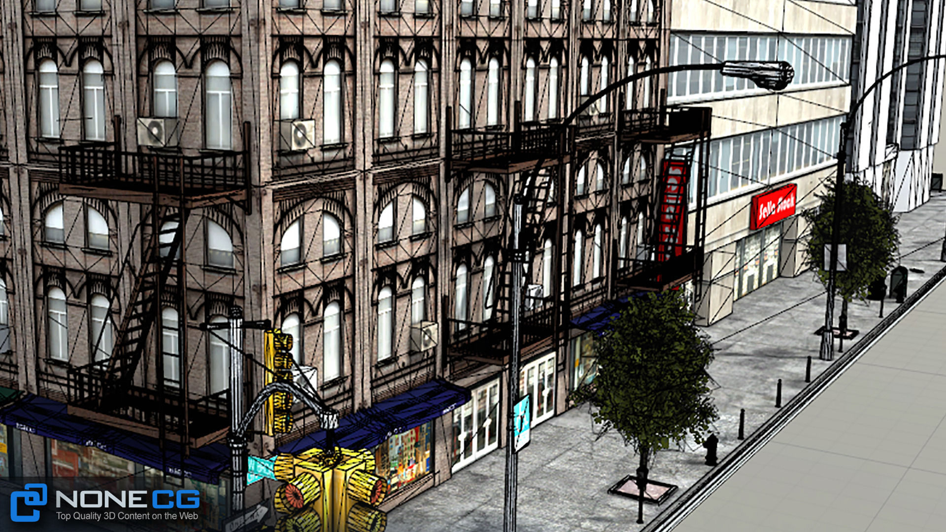 NYC 8 Blocks Unity Low-poly 3D model_38
