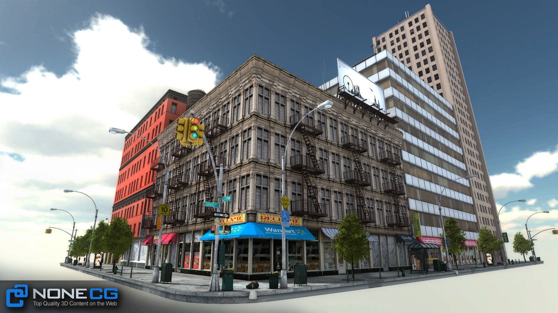 NYC 8 Blocks Unity Low-poly 3D model_84