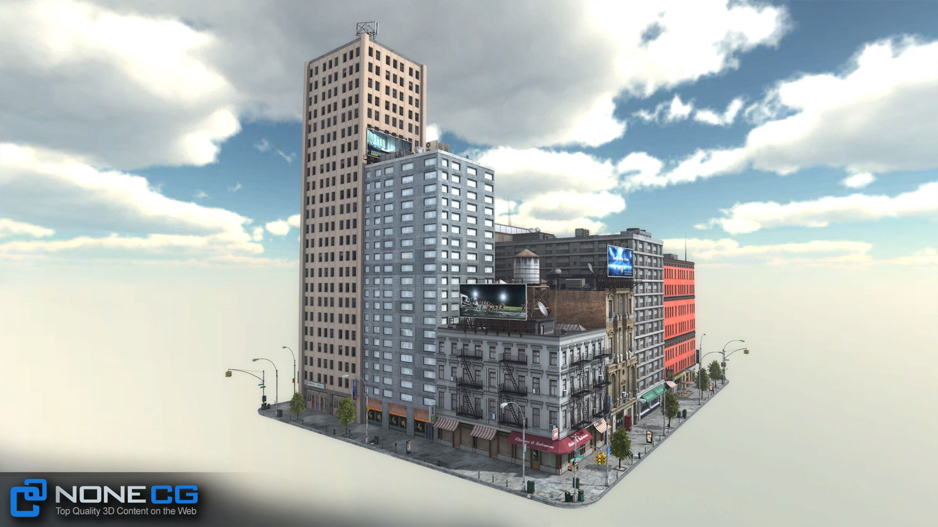 NYC 8 Blocks Unity Low-poly 3D model_87