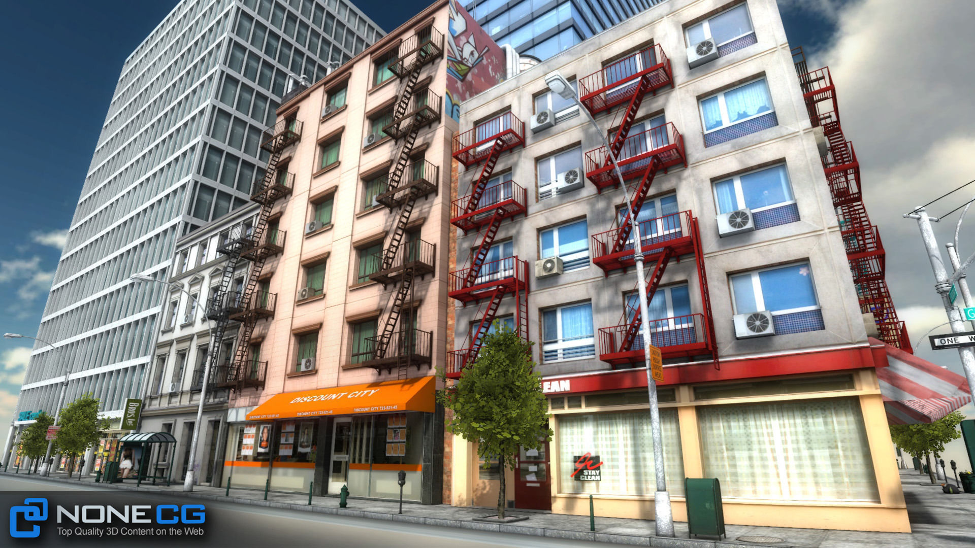 NYC 8 Blocks Unity Low-poly 3D model_11