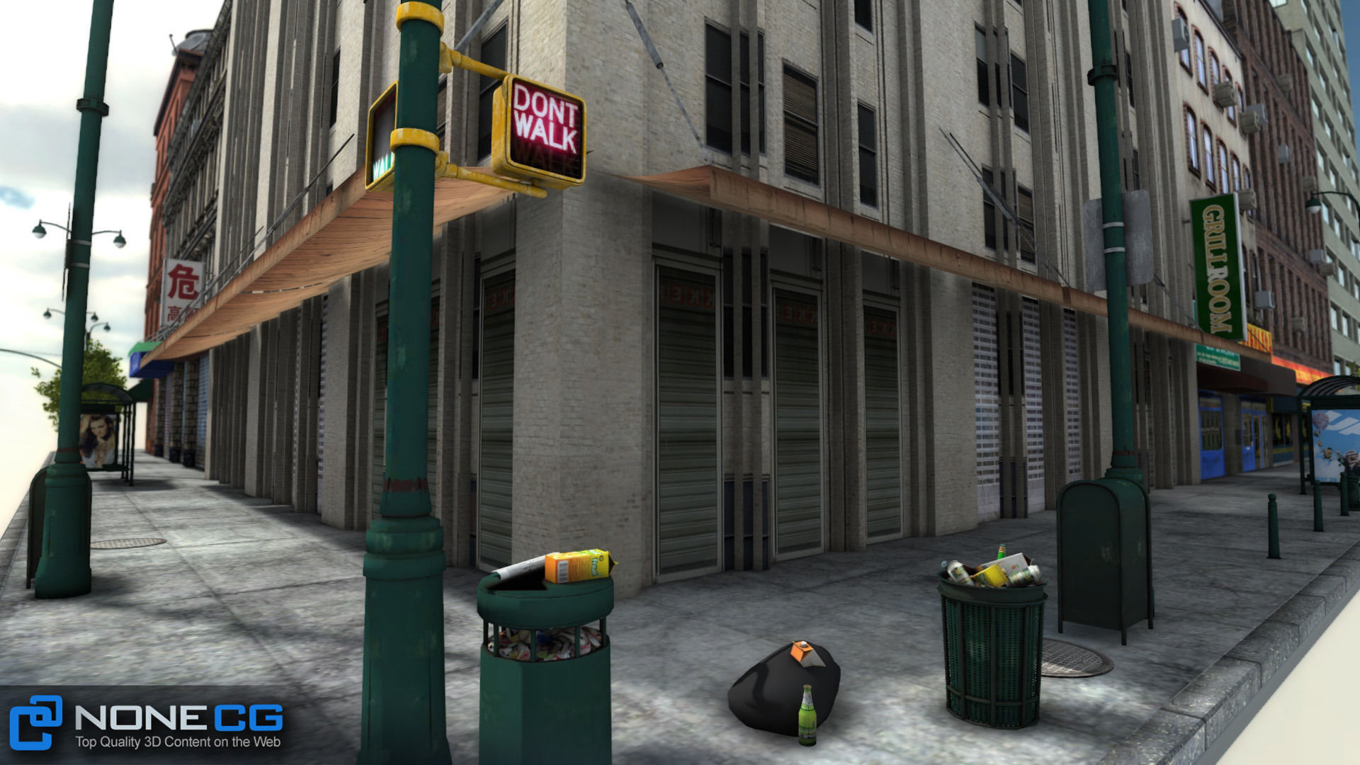 NYC 8 Blocks Unity Low-poly 3D model_42